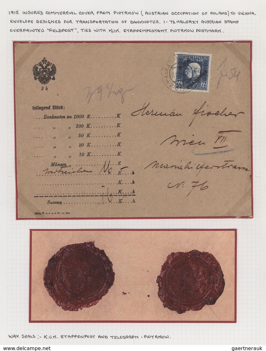 Polen: 1915/1918, Austrian Occupation WWI, Group Of Ten Covers, Deriving From Correspondence Of Stam - Oblitérés