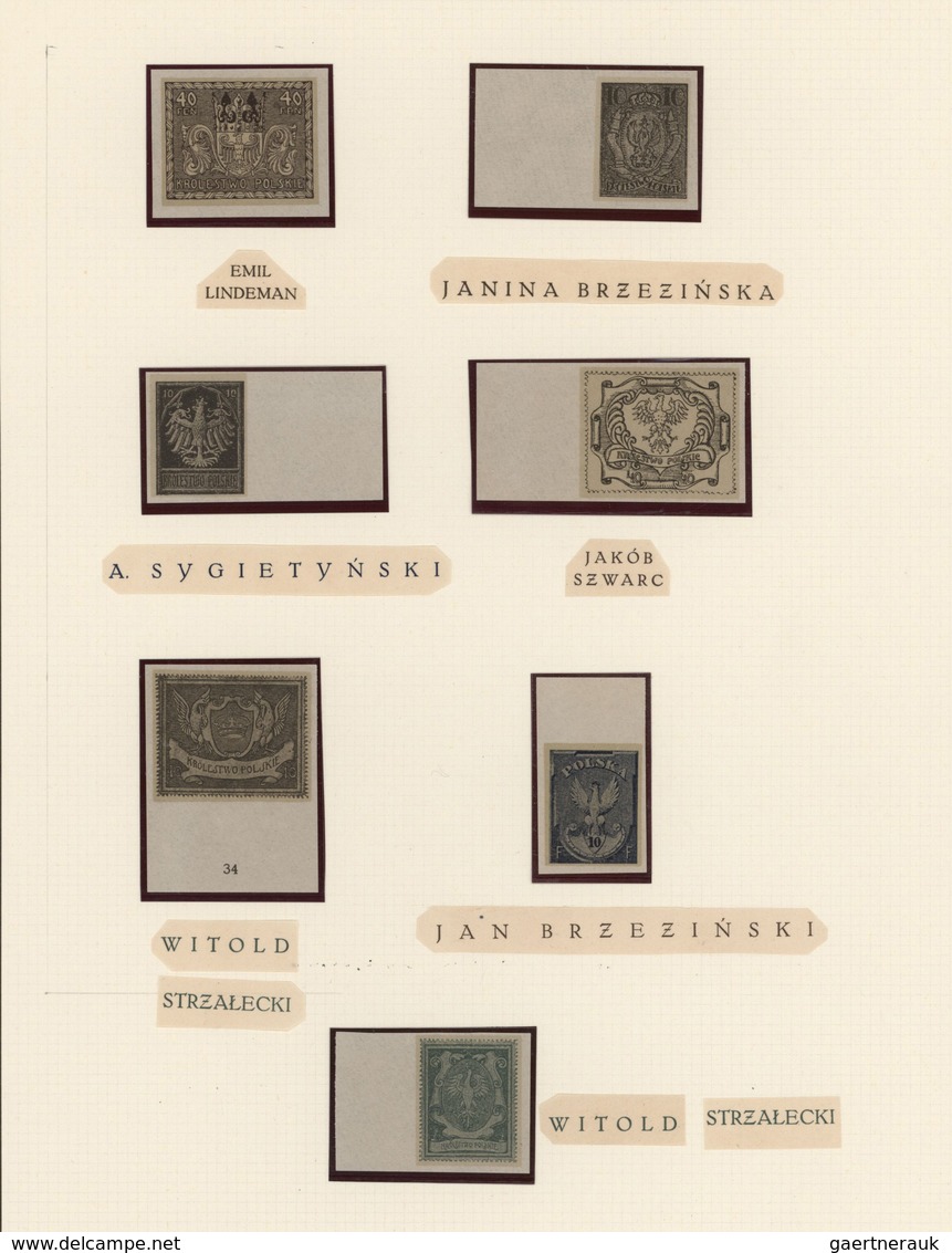 Polen: 1918, Collection Of 118 Imperforate Essays For The 1st Definitve Issue Of Poland, All Of Them - Oblitérés