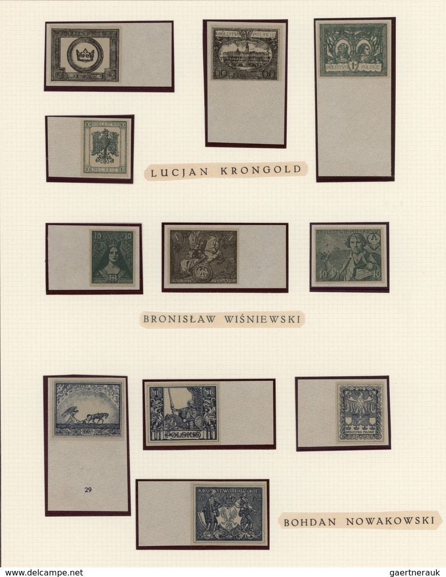 Polen: 1918, Collection Of 118 Imperforate Essays For The 1st Definitve Issue Of Poland, All Of Them - Gebruikt