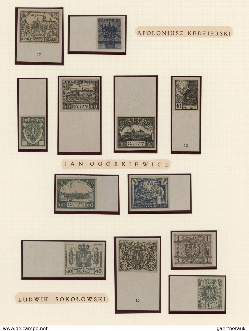 Polen: 1918, Collection Of 118 Imperforate Essays For The 1st Definitve Issue Of Poland, All Of Them - Gebruikt