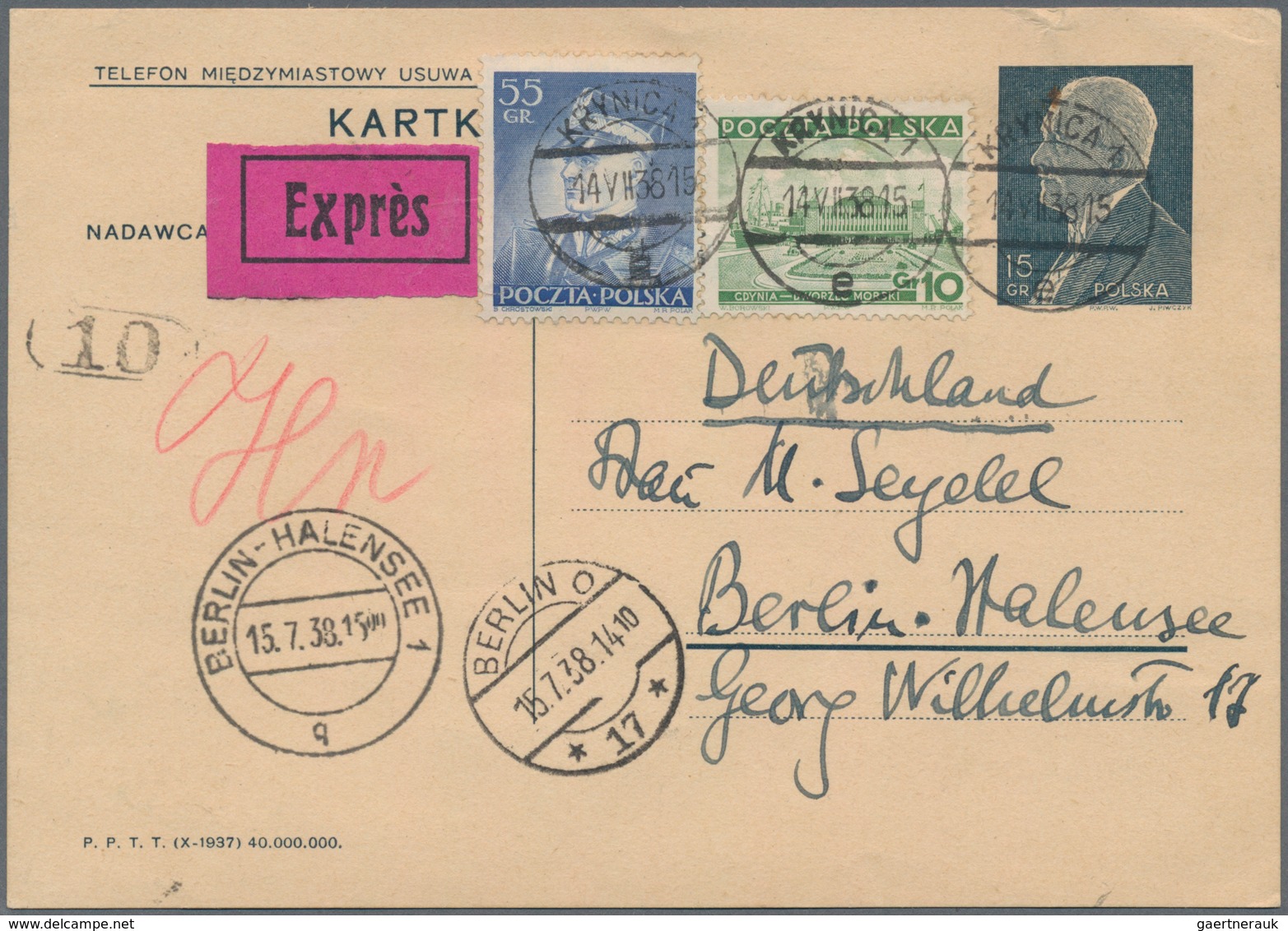 Polen: 1926/38, Little Accumulation Of Ca. 20 Covers And Commercially Used Postal Stationeries, Some - Gebruikt