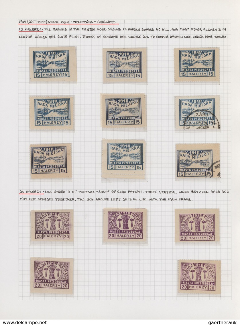 Polen - Bestellpostanstalten: PRZEDBORZ: 1917/1918, Deeply Specialised Collection Of Apprx. 300 Stam - Andere & Zonder Classificatie