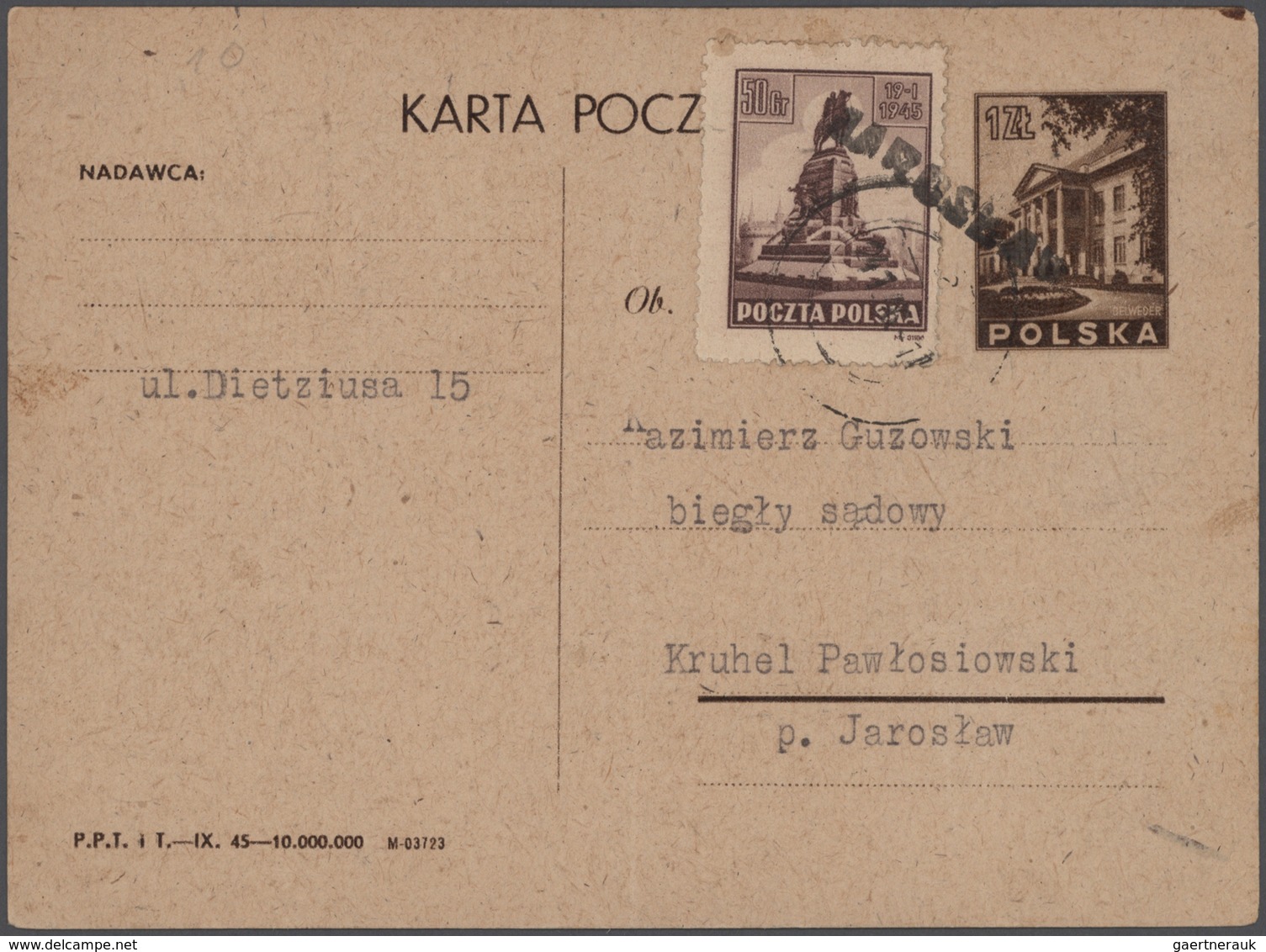 Polen - Ganzsachen: 1945/1994, Holding Of Apprx. 1.000 Stationery Cards, Mainly Commercially Used (a - Postwaardestukken