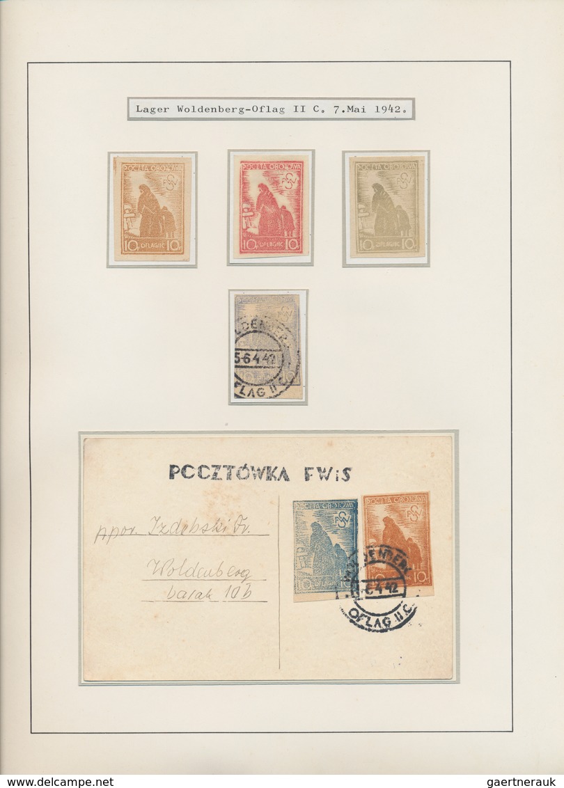 Polen - Lagerpost: 1942/1945, WOLDENBERG/GROSS-BORN, Collection Of Apprx. 86 Stamps, One Souvenir Sh - Andere & Zonder Classificatie