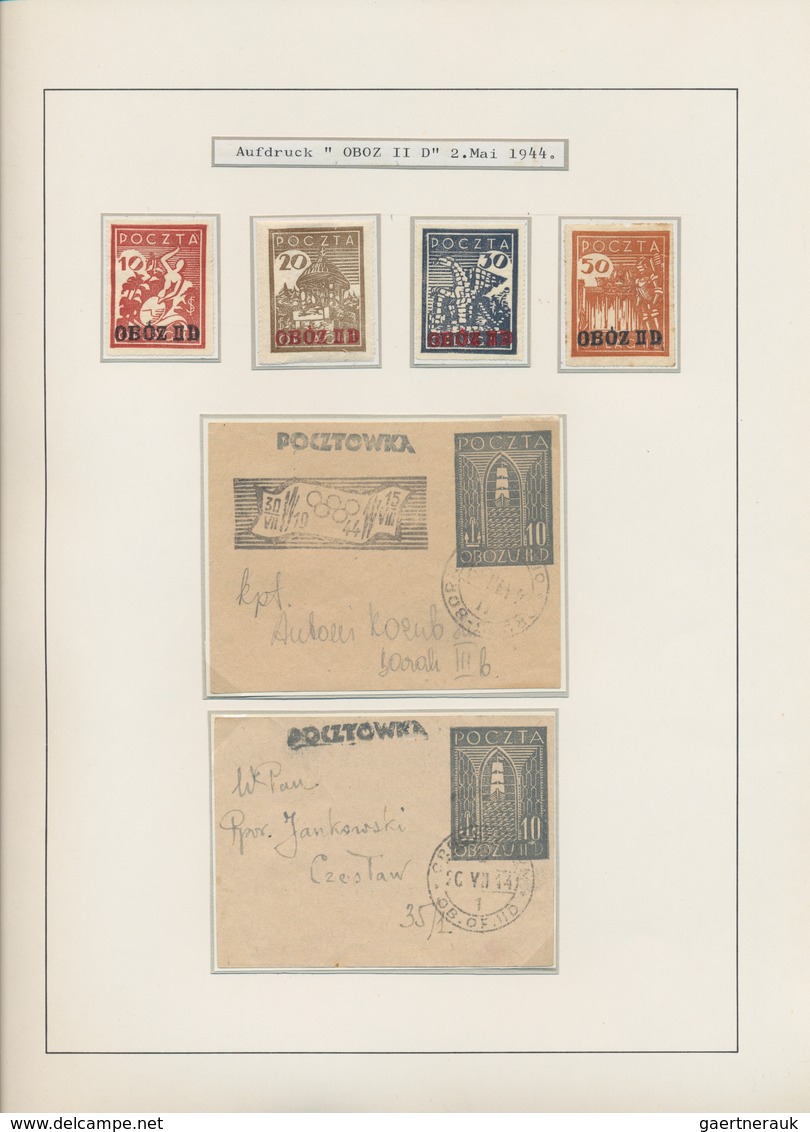 Polen - Lagerpost: 1942/1945, WOLDENBERG/GROSS-BORN, Collection Of Apprx. 86 Stamps, One Souvenir Sh - Andere & Zonder Classificatie