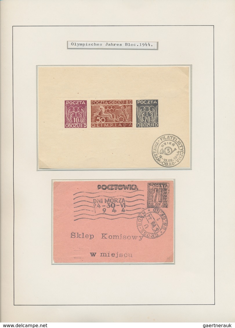 Polen - Lagerpost: 1942/1945, WOLDENBERG/GROSS-BORN, Collection Of Apprx. 86 Stamps, One Souvenir Sh - Otros & Sin Clasificación