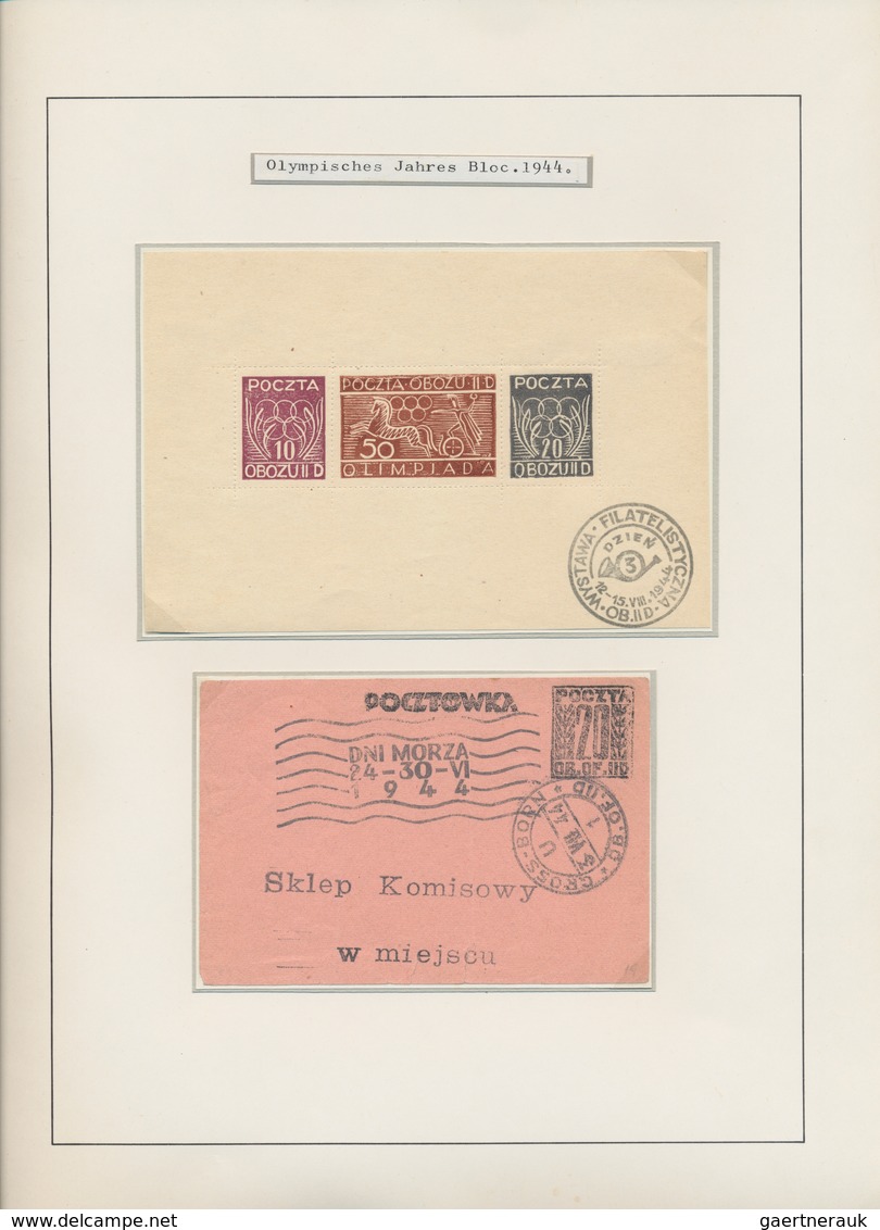 Polen - Lagerpost: 1942/1945, WOLDENBERG/GROSS-BORN, Collection Of Apprx. 86 Stamps, One Souvenir Sh - Andere & Zonder Classificatie