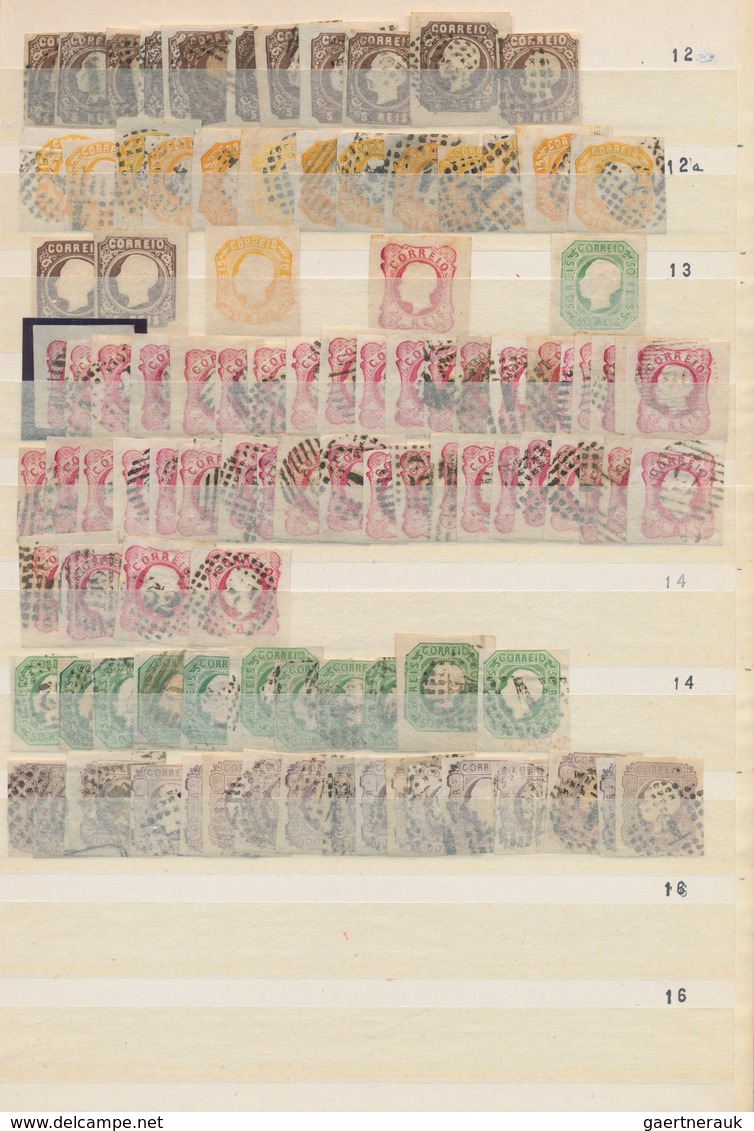 Portugal: 1853/1893, Comprehensive Mainly Used Accumulation Of Apprx. 2.000 Stamps, Neatly Sorted In - Other & Unclassified