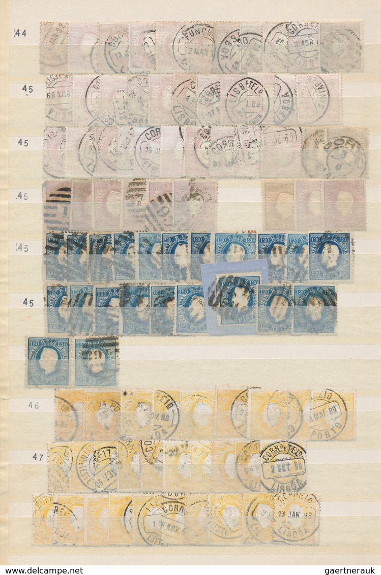 Portugal: 1853/1893, Comprehensive Mainly Used Accumulation Of Apprx. 2.000 Stamps, Neatly Sorted In - Otros & Sin Clasificación