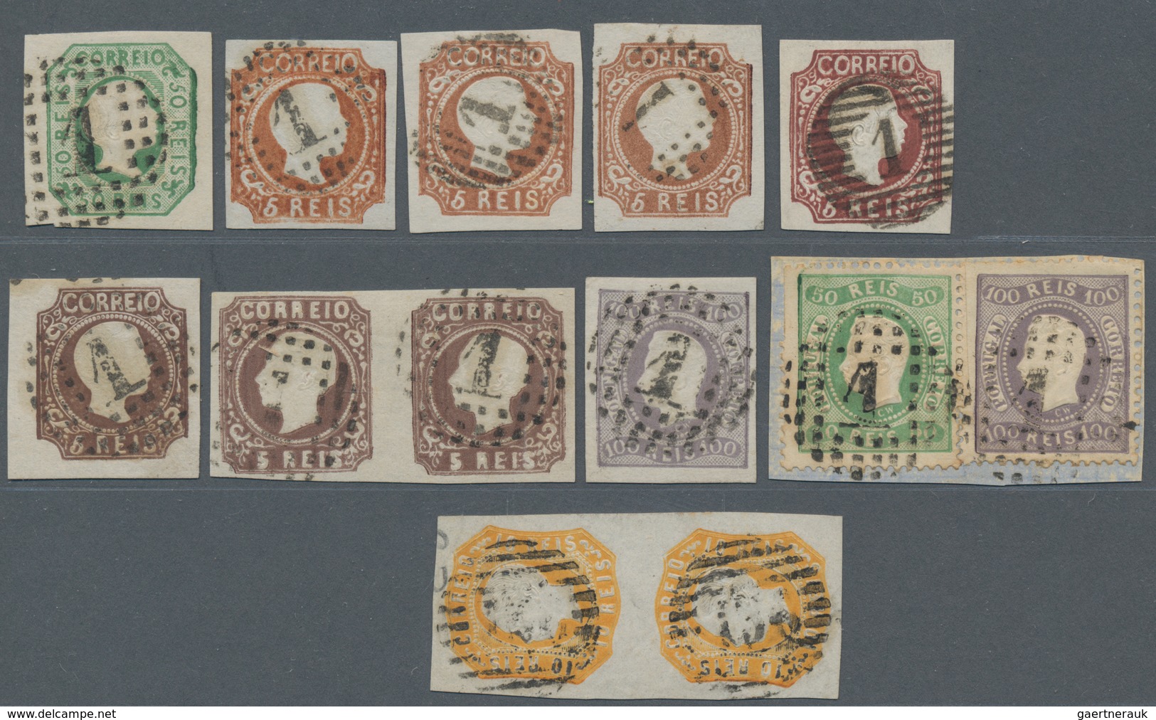 Portugal: 1853/1911, Mainly Used Accumulation Of Apprx. 440 Stamps, Incl. A Nice Part Of Classic Ite - Andere & Zonder Classificatie