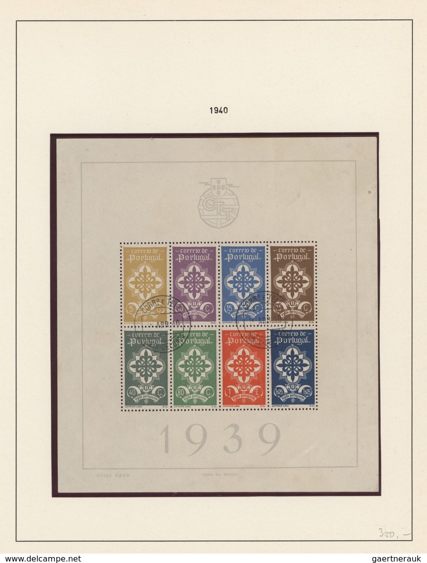 Portugal: 1853-1966: Collection Of Used Stamps And All The Miniature Sheets Plus 'back Of The Book', - Sonstige & Ohne Zuordnung