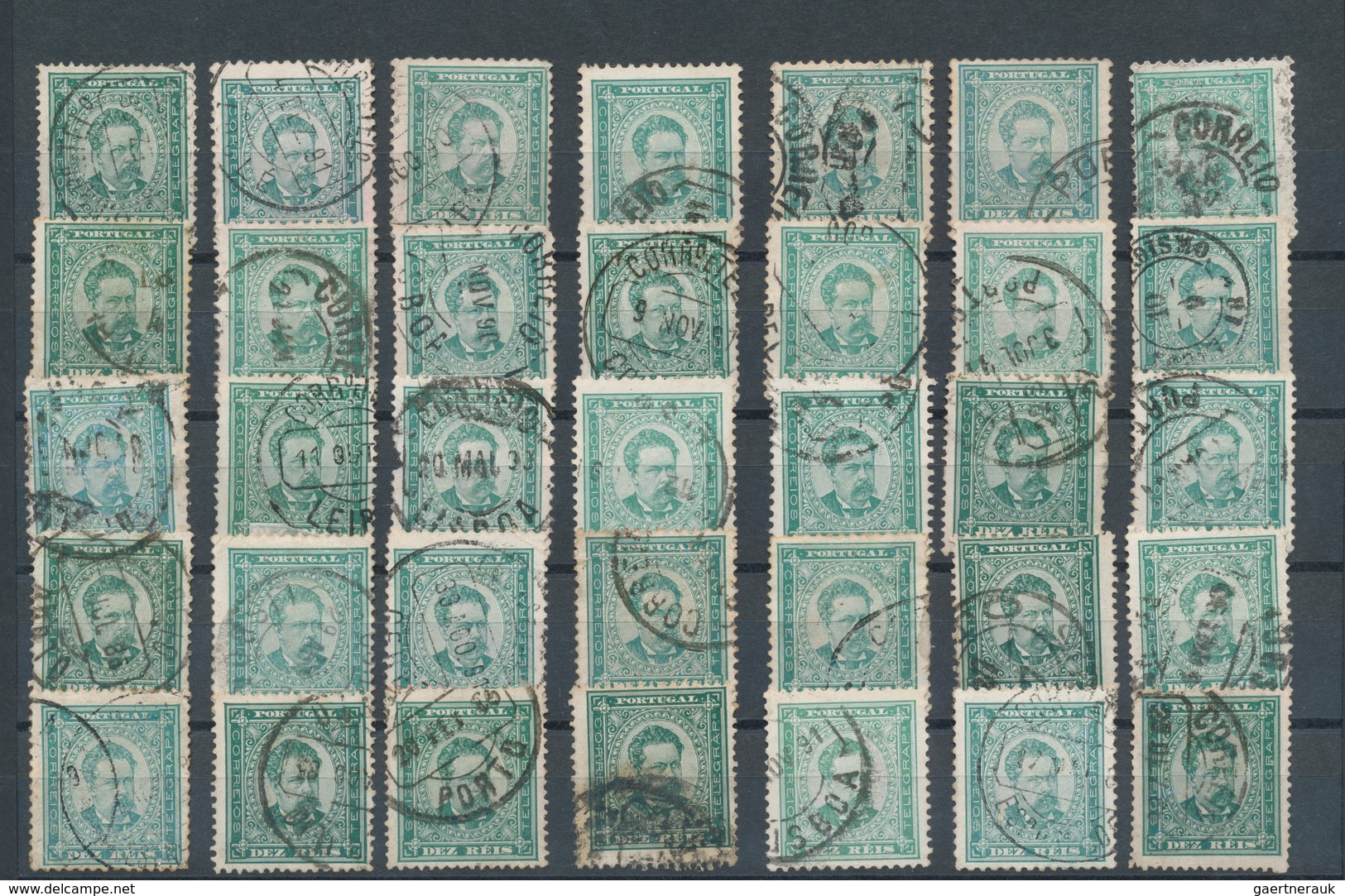 Portugal: 1880/1887, lot ex Mi no. 53/64, in total more than 180 used and 8 unused stamps including