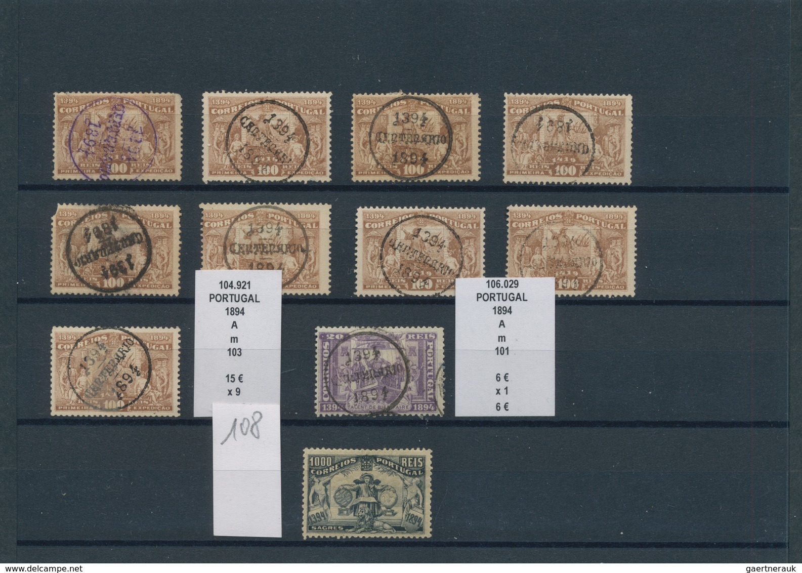 Portugal: 1894/1895, nice lot with only value of the sets ""Prince Henry" and "Siant Antonio" used a