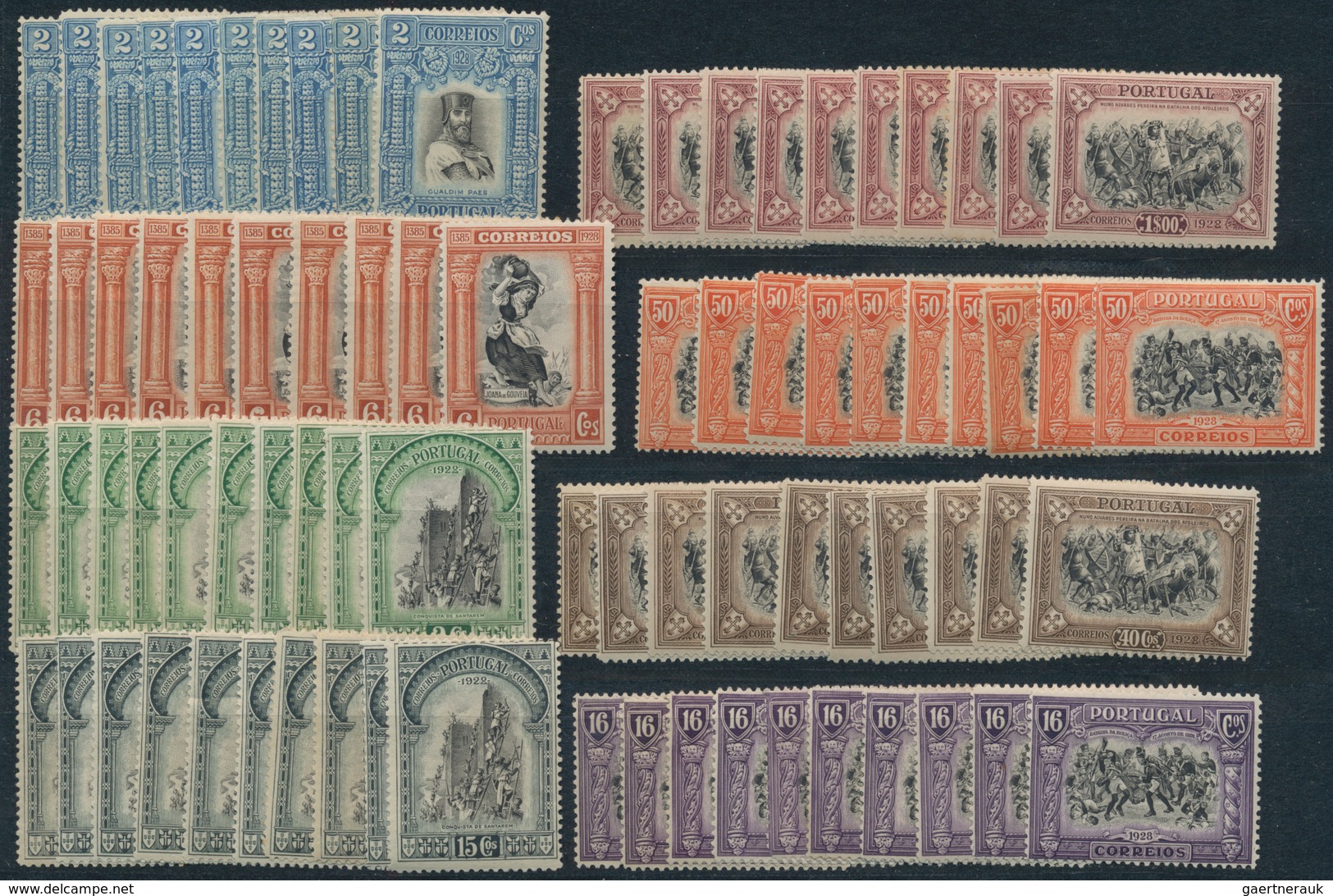 Portugal: 1927, Independence: History Of Portugal, 10 X Michel No. 440/454 + 456/471 Mint Hinged, So - Otros & Sin Clasificación