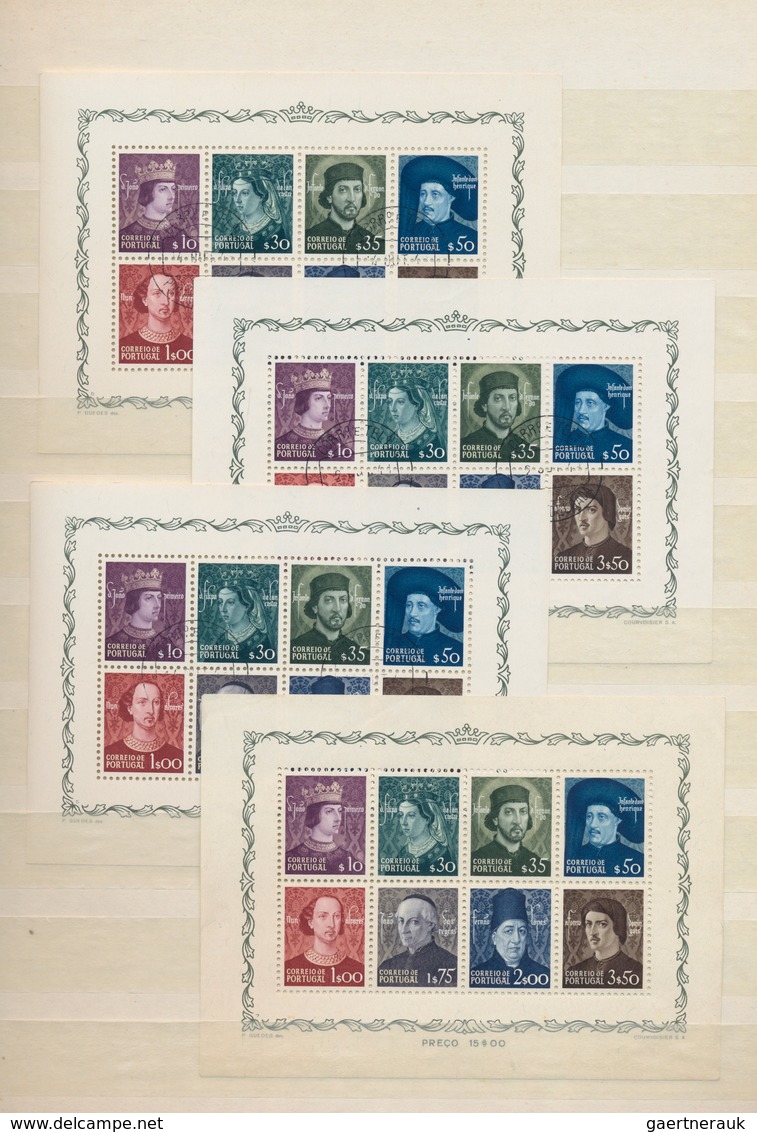 Portugal: 1940/1949, Lot Of 42 Souvenir Sheets: Michel Nos. Block 2, 5 (5), 6, 7, 8 (10), 9 (4), 12 - Andere & Zonder Classificatie