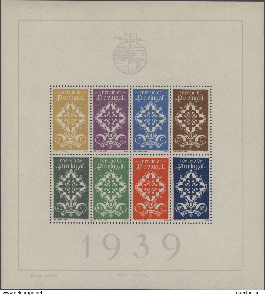 Portugal: 1940/1949, Mint Assortment Of 19 Souvenir Sheets, Mainly Never Hinged Resp. Few With Sligh - Otros & Sin Clasificación