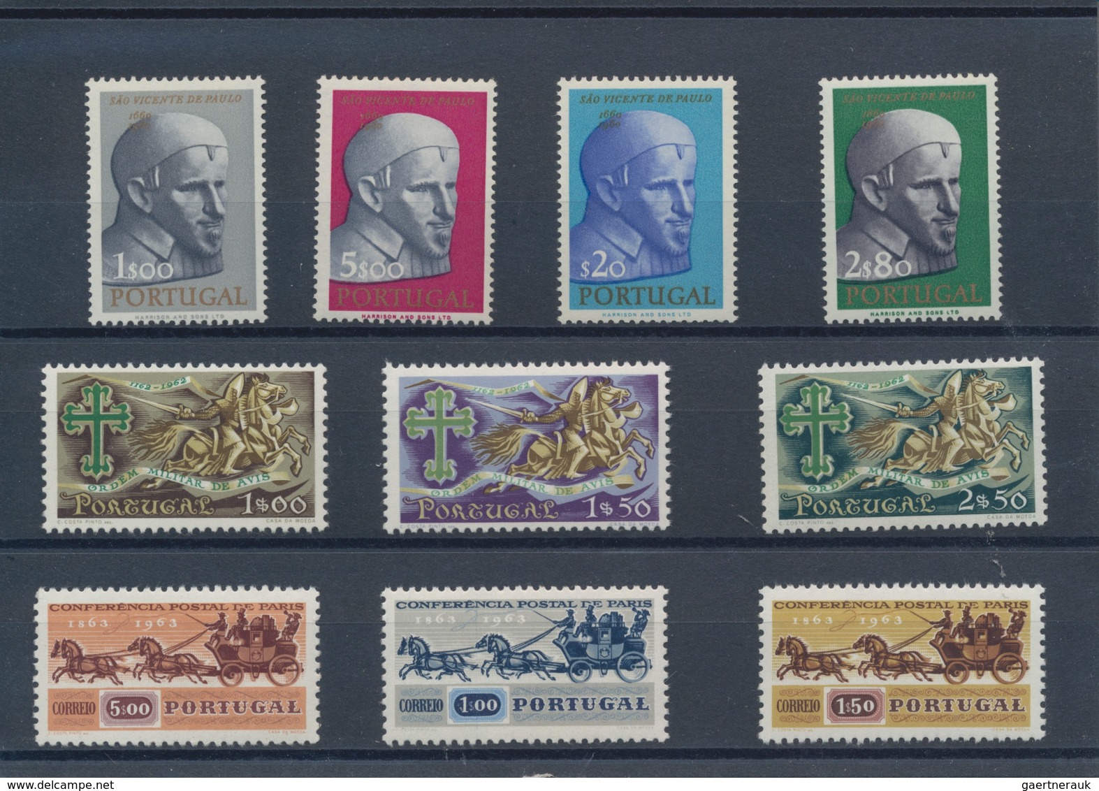 Portugal: 1963/1965, Sets Per 250 MNH. Every Year Set Is Separately Sorted On Small Stockcards. We C - Andere & Zonder Classificatie