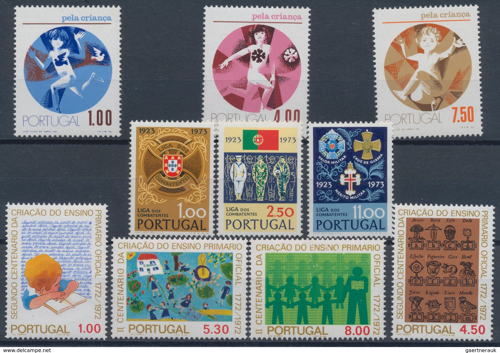 Portugal: 1973, Sets Without The Definitives Mi.no. 1212/1215 Per 200 MNH.Every Year Set Is Separate - Otros & Sin Clasificación