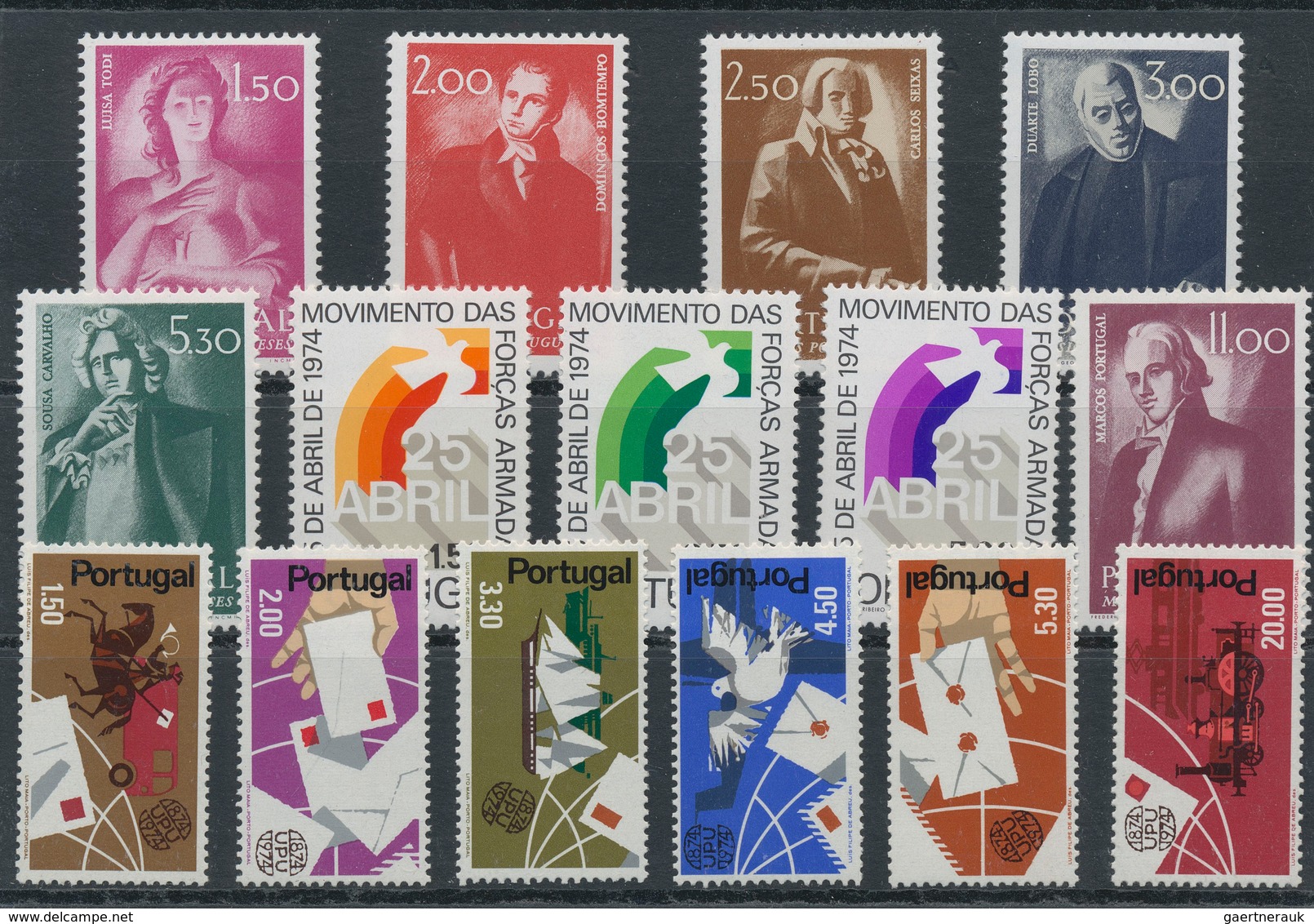 Portugal: 1974/1985, Complete Year Sets Without The Souvenir Sheets, Mint Never Hinged. 1974 - 8 Set - Sonstige & Ohne Zuordnung