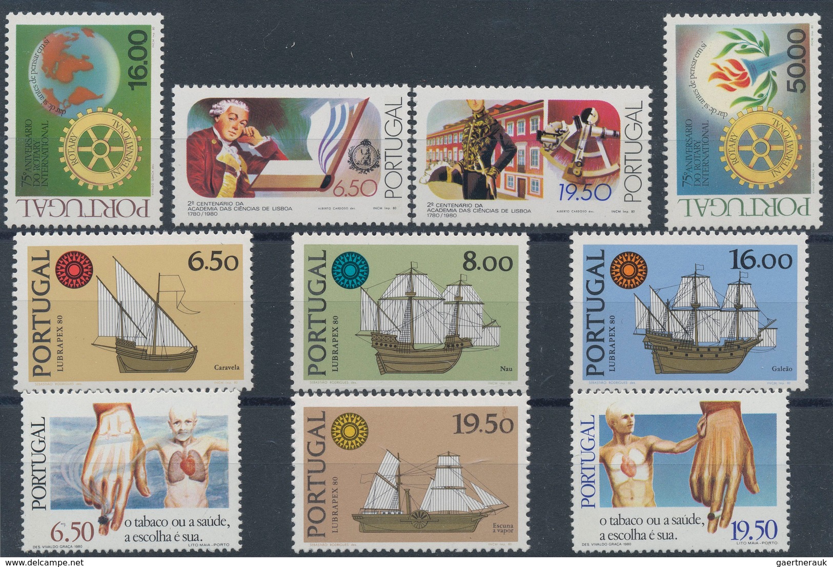 Portugal: 1974/1985, complete year sets without the souvenir sheets, mint never hinged. 1974 - 8 set