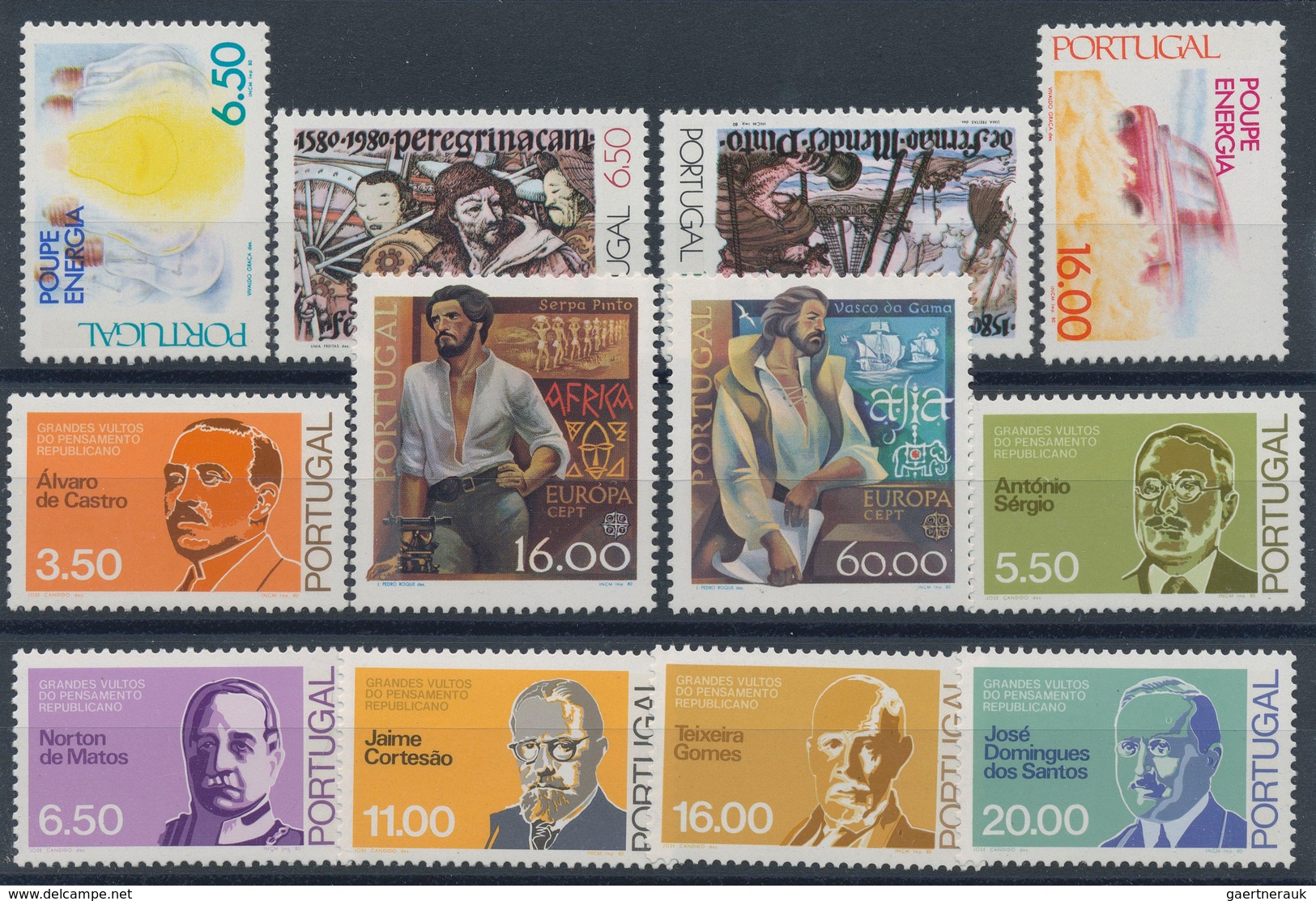 Portugal: 1974/1985, complete year sets without the souvenir sheets, mint never hinged. 1974 - 8 set