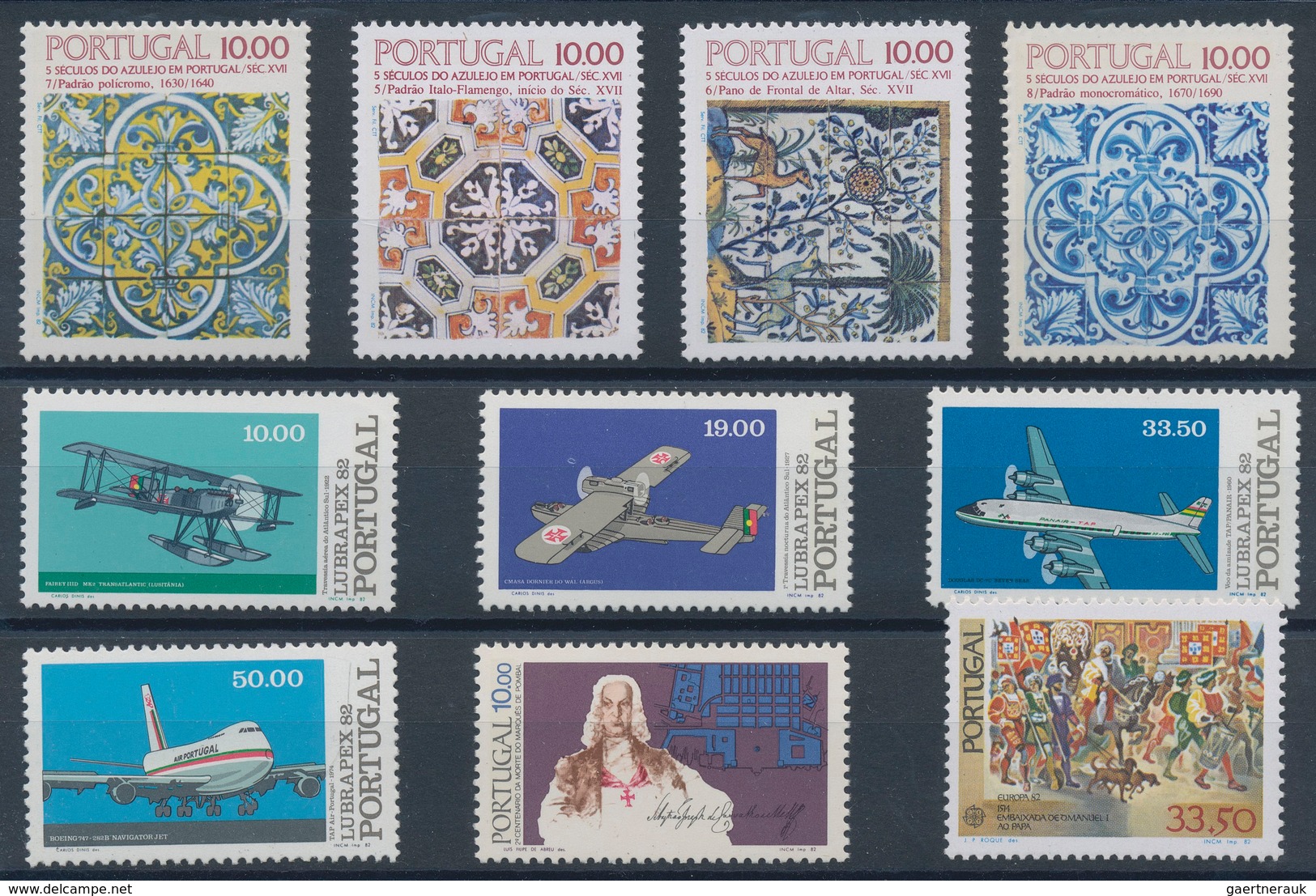 Portugal: 1974/1985, complete year sets without the souvenir sheets, mint never hinged. 1974 - 8 set