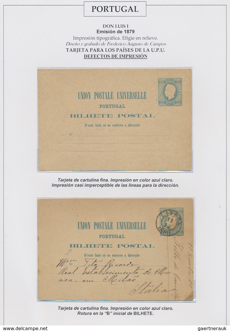 Portugal - Ganzsachen: 1878/1887 (ca.), POSTAL CARDS LUIS I. (King's head facing left), collection/a