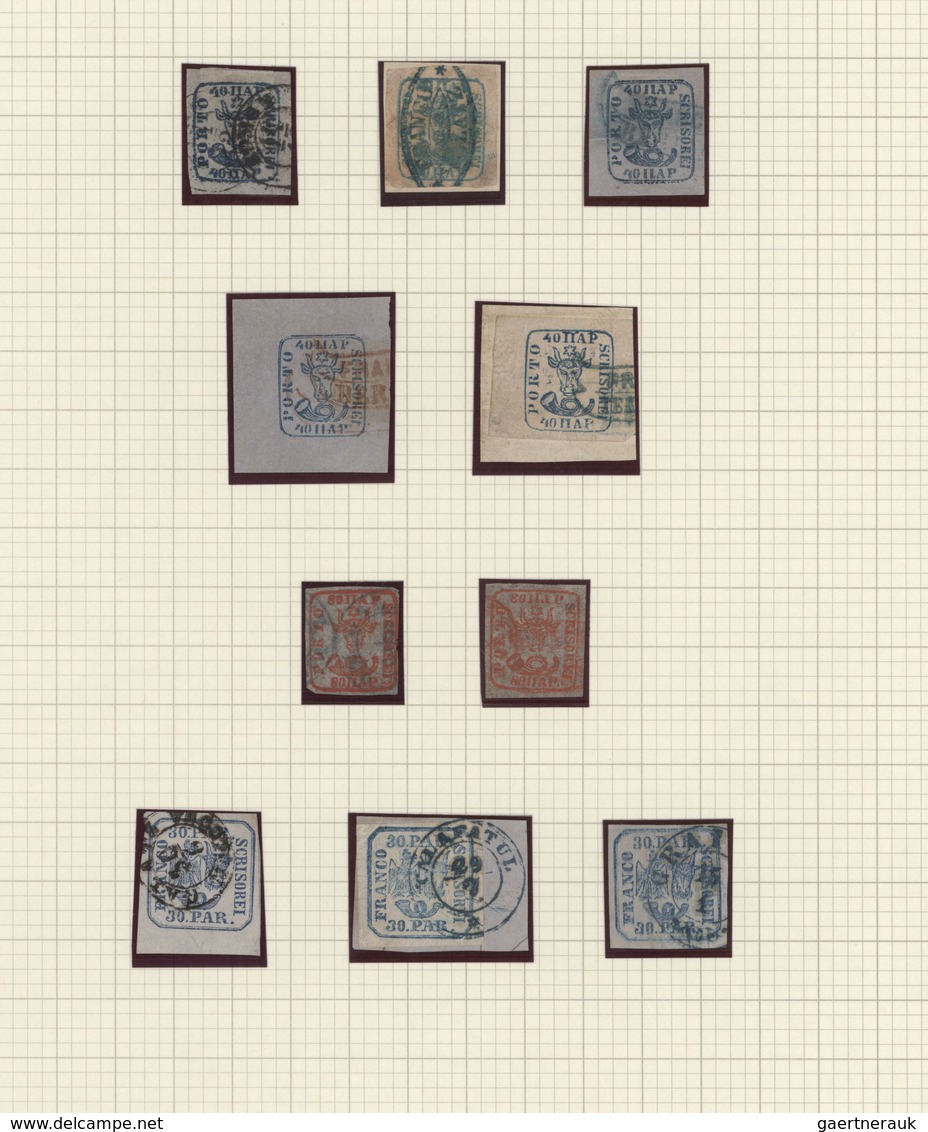 Rumänien: 1858/1864, A Splendid Collection Of Ten Stamps On Album Page, Comprising E.g. Five Copies - Oblitérés
