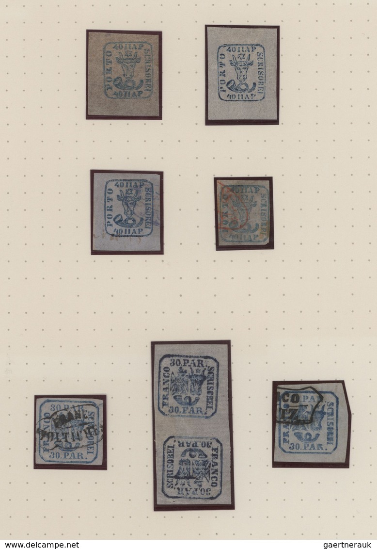 Rumänien: 1858/1864, Specialised Assortment Of Eight Stamps Neatly Arranged On Album Page, Comprisin - Gebraucht