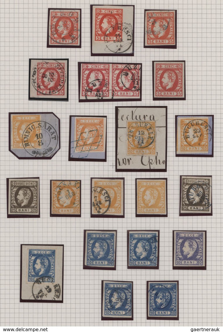 Rumänien: 1862/1872, A Splendid Used And Mint Collection Of 89 Stamps Neatly Arranged On Album Pages - Oblitérés