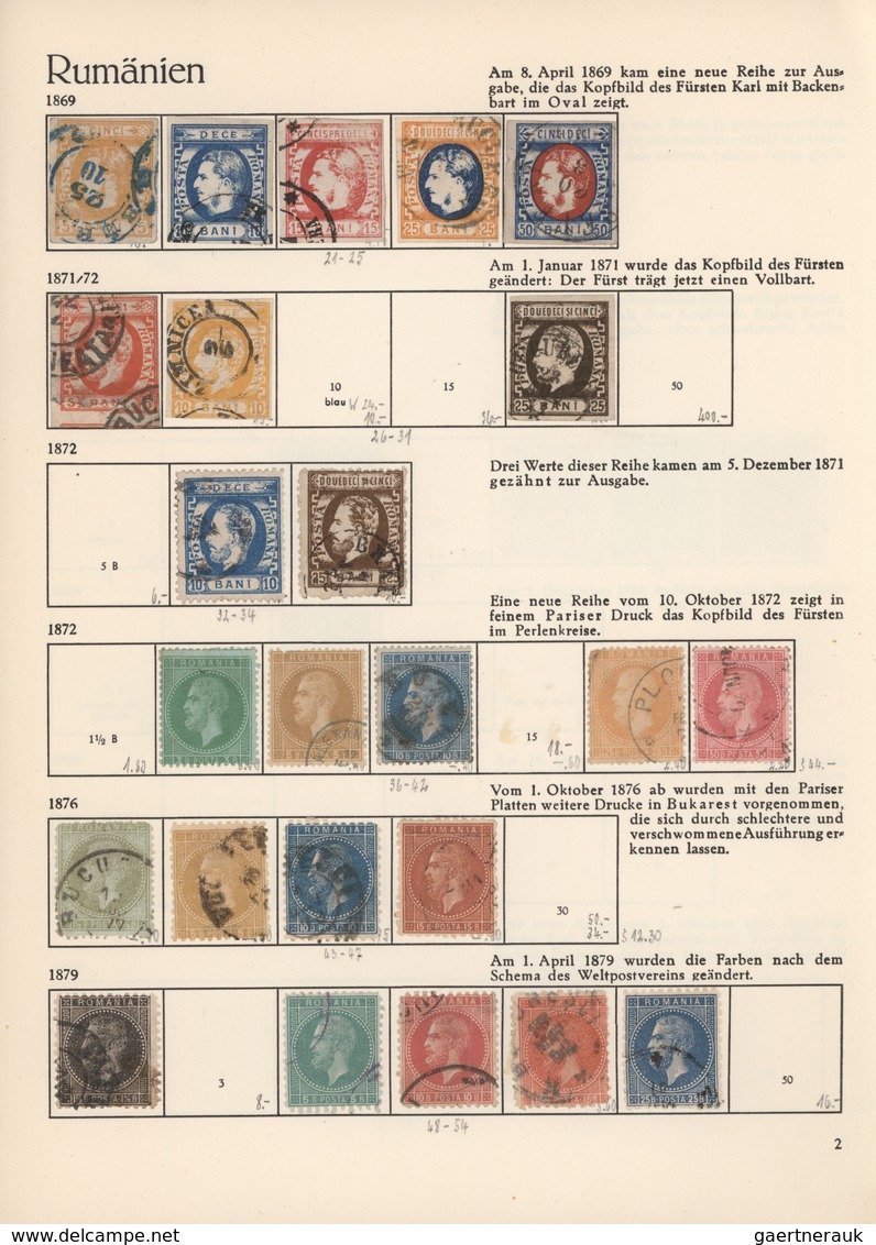 Rumänien: 1862/1959, Used And Mint Collection In Seven "Behrens" Albums, Well Collected From Classic - Usado
