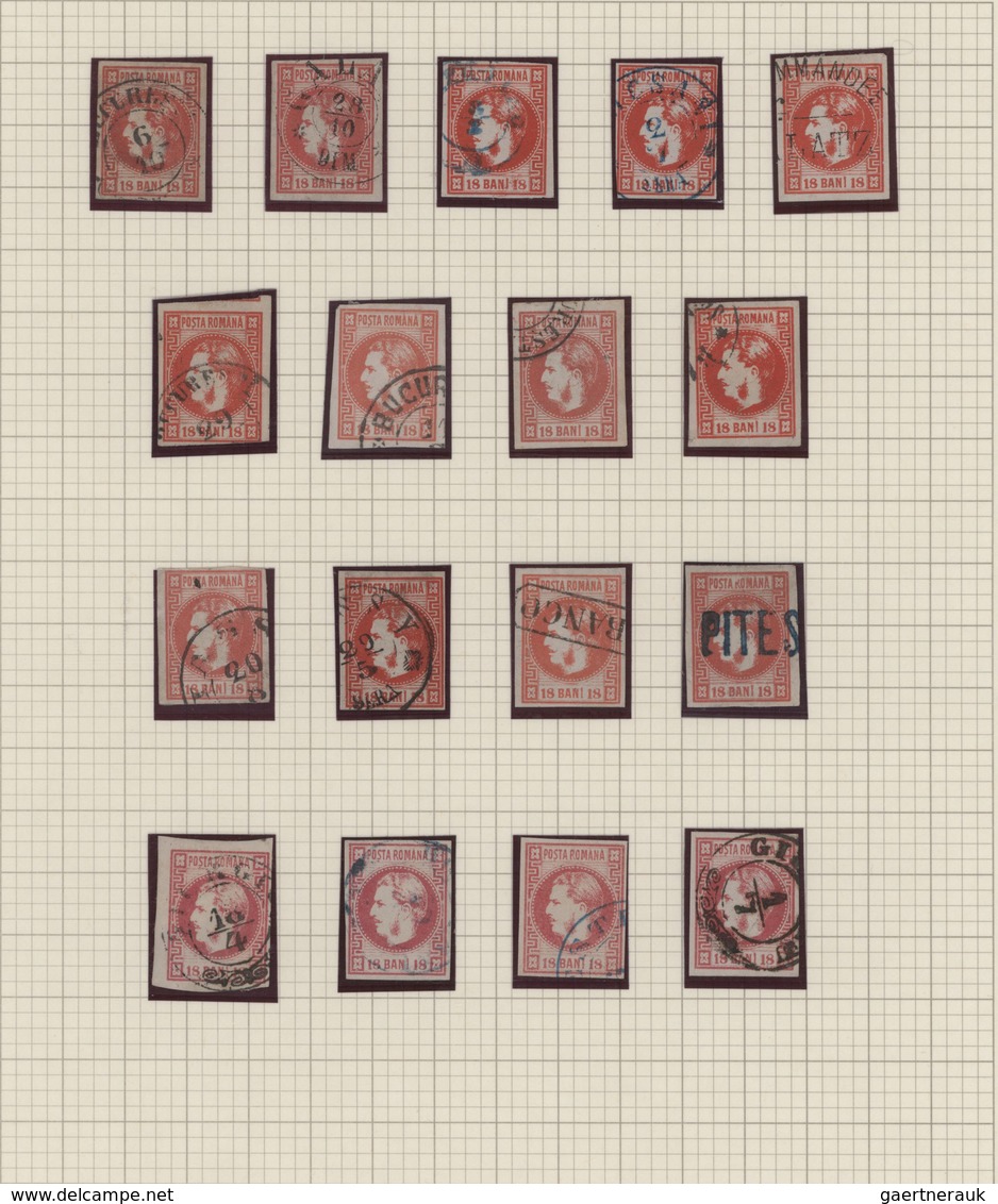 Rumänien: 1868/1870, Carol Heads, Specialised Collection Of 29 Stamps Of All Denominations On Album - Gebruikt