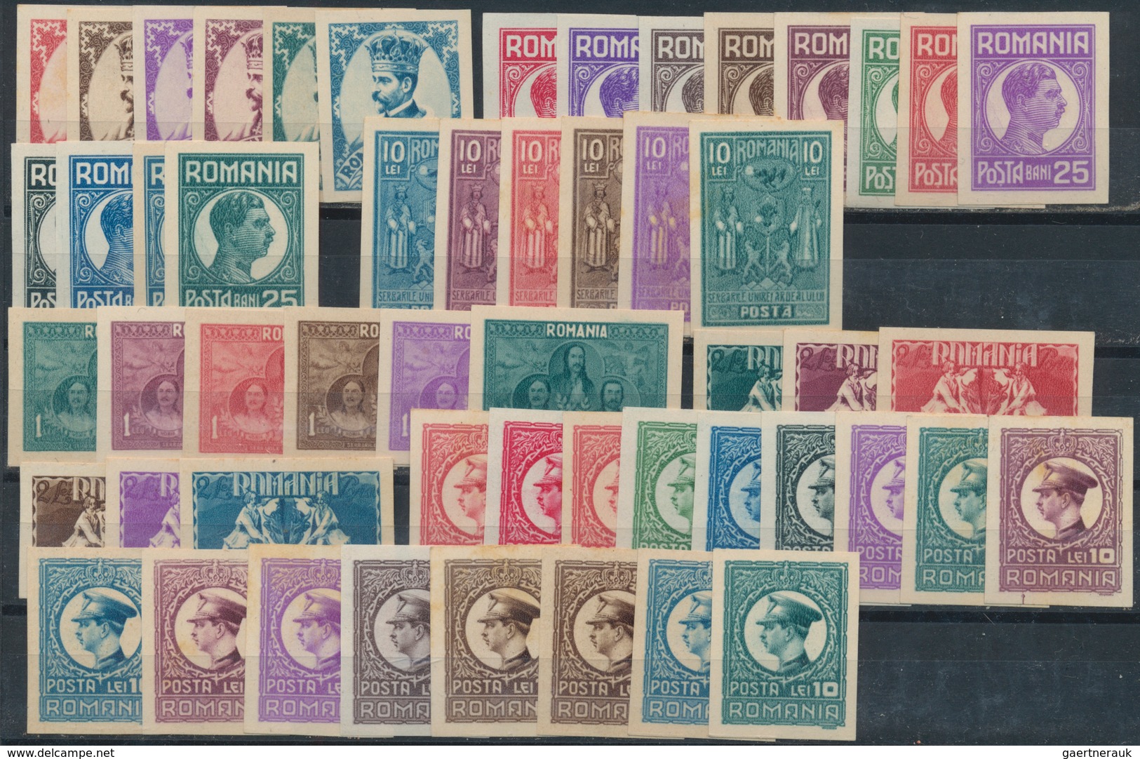 Rumänien: 1920/1930 (ca.), Collection Of Apprx. 224 (mainly Imperf) Proofs/essays (apparently Comple - Gebraucht