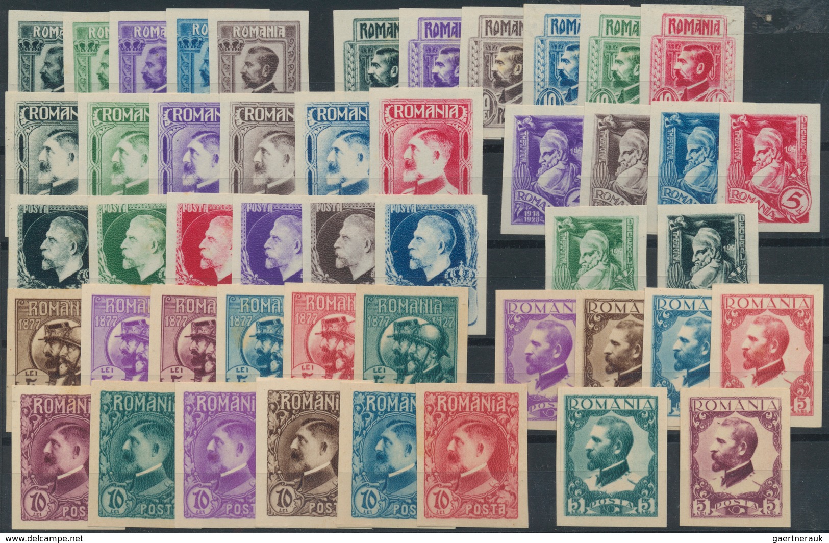 Rumänien: 1920/1930 (ca.), Collection Of Apprx. 224 (mainly Imperf) Proofs/essays (apparently Comple - Oblitérés