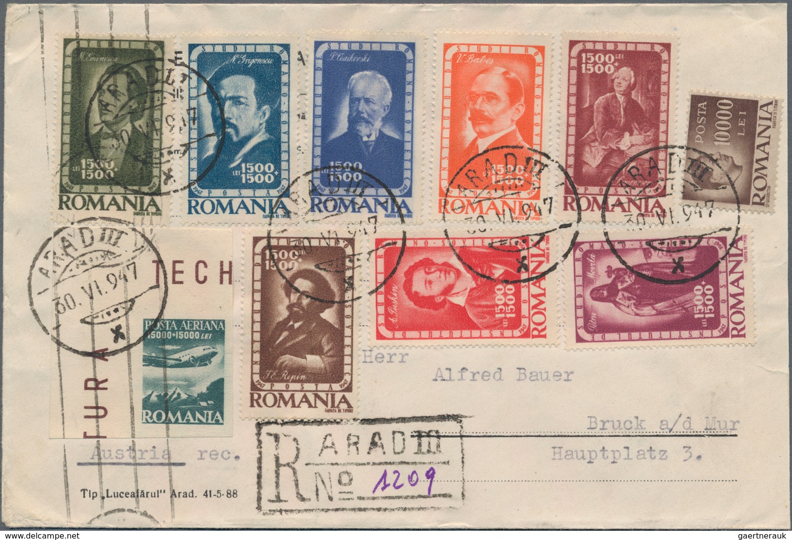 Rumänien: 1945/1965, Holding Of Apprx. 137 Covers/cards Showing An Attractive Range Of Interesting F - Gebraucht