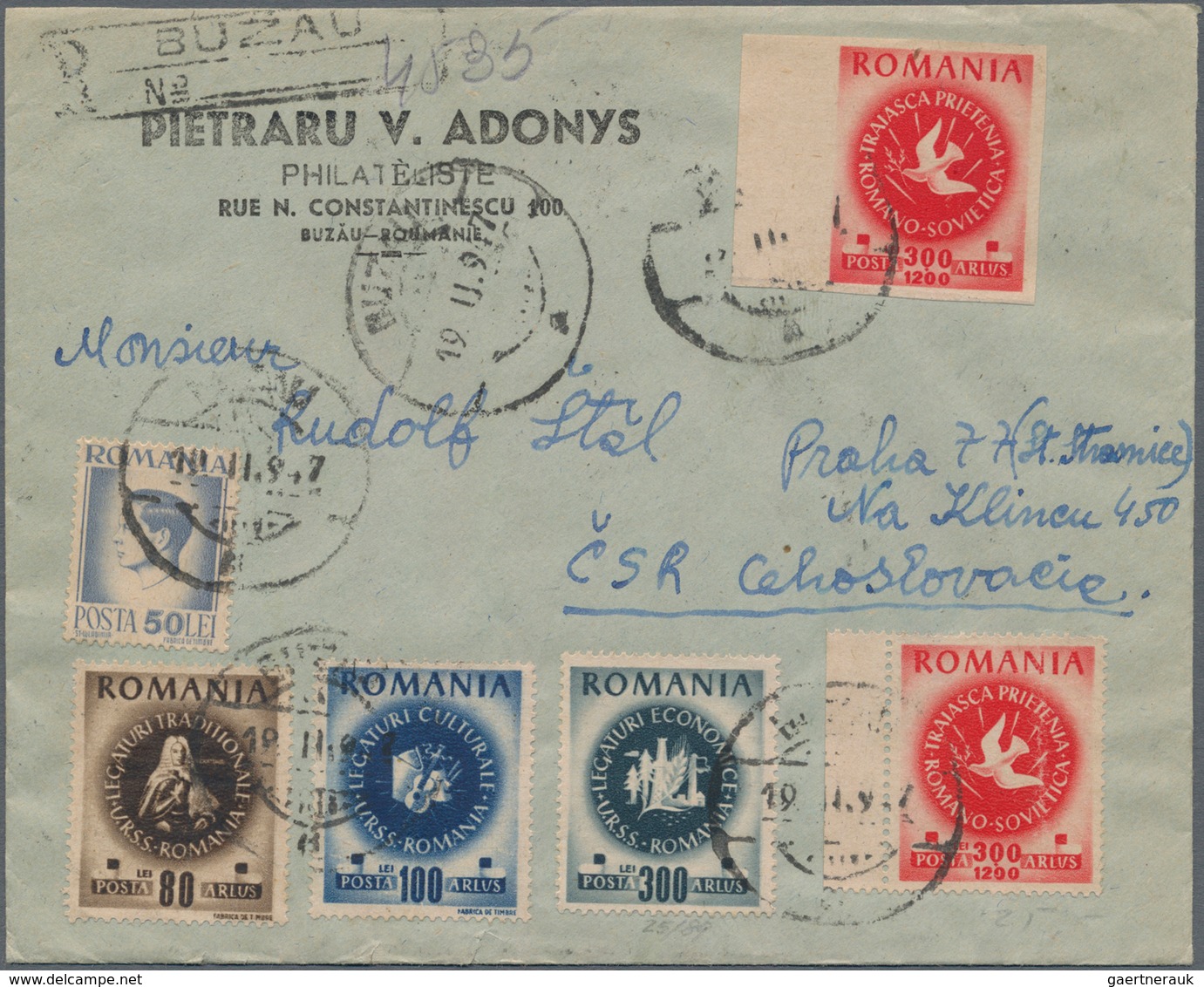 Rumänien: 1945/1965, holding of apprx. 137 covers/cards showing an attractive range of interesting f