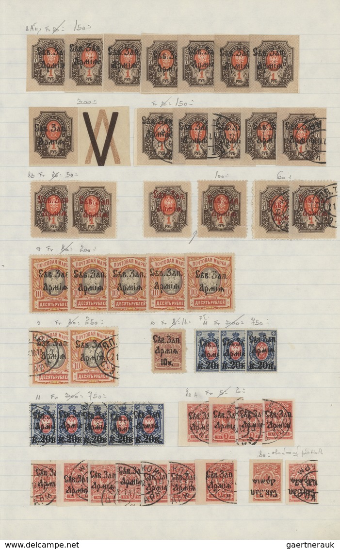 Russland: 1870/1923 (ca.), Russian Area, Used And Mit Collection/accumulation Of Apprx. 1.340 Stamps - Lettres & Documents