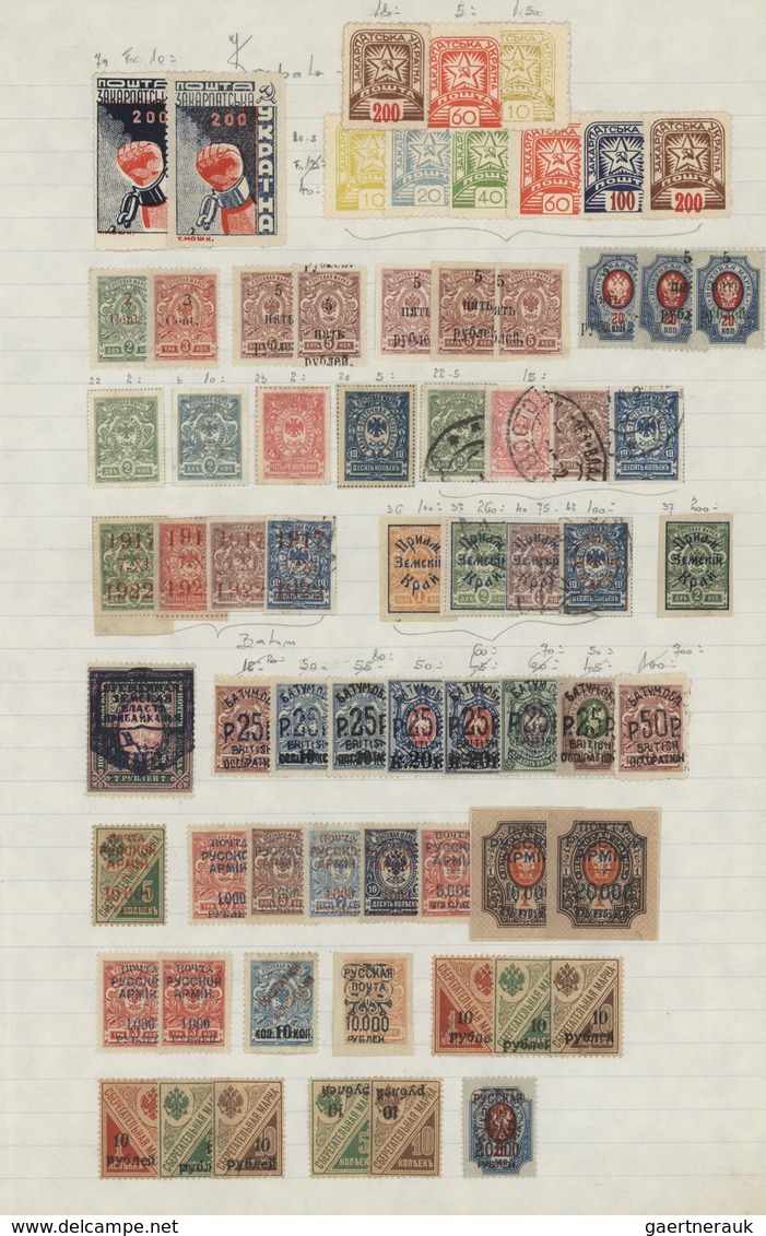 Russland: 1870/1923 (ca.), Russian Area, Used And Mit Collection/accumulation Of Apprx. 1.340 Stamps - Briefe U. Dokumente