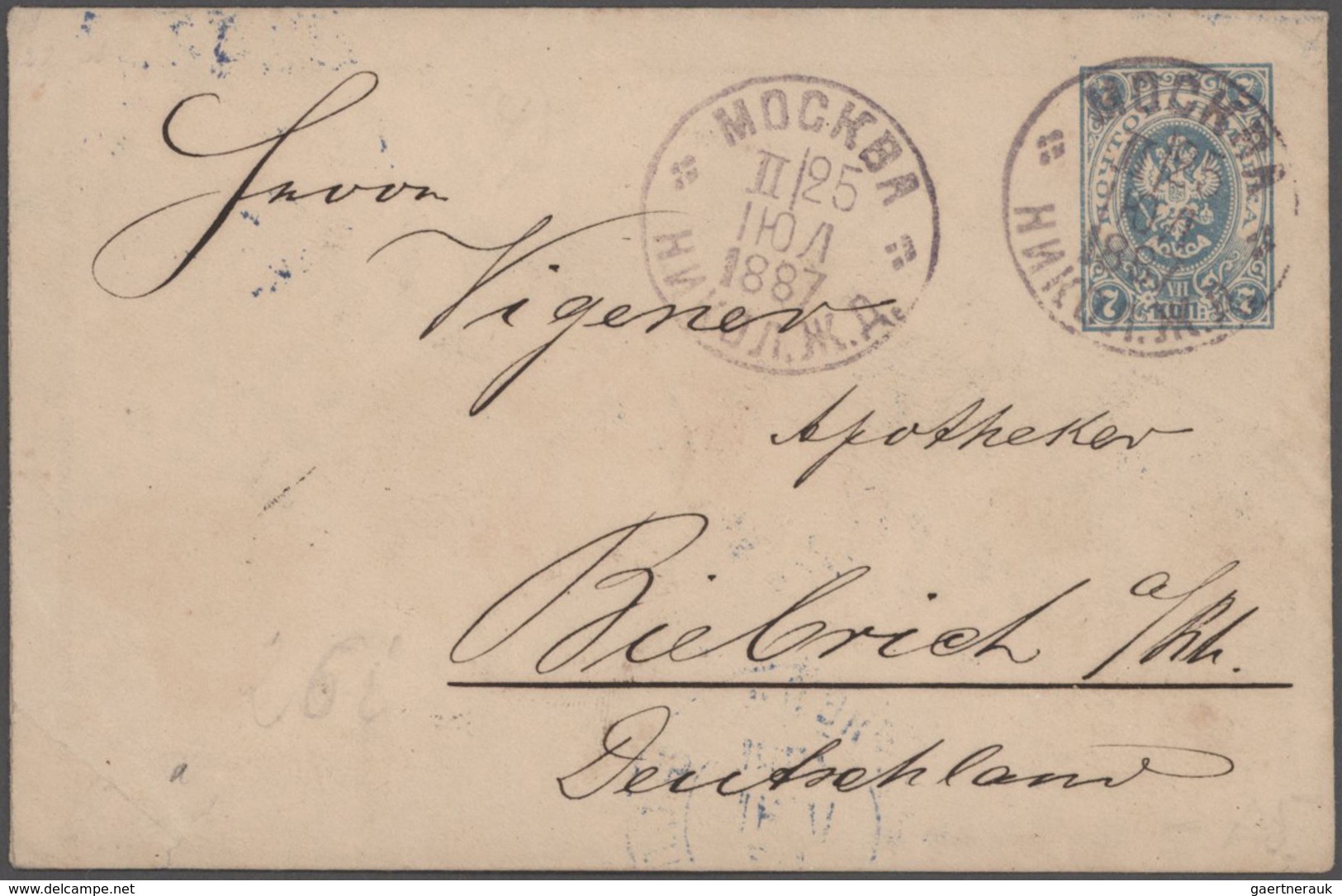 Russland: 1873-1928, Collection Of Ca. 60 Covers, Viewcards (only Railway Stations!) And Commerciall - Briefe U. Dokumente