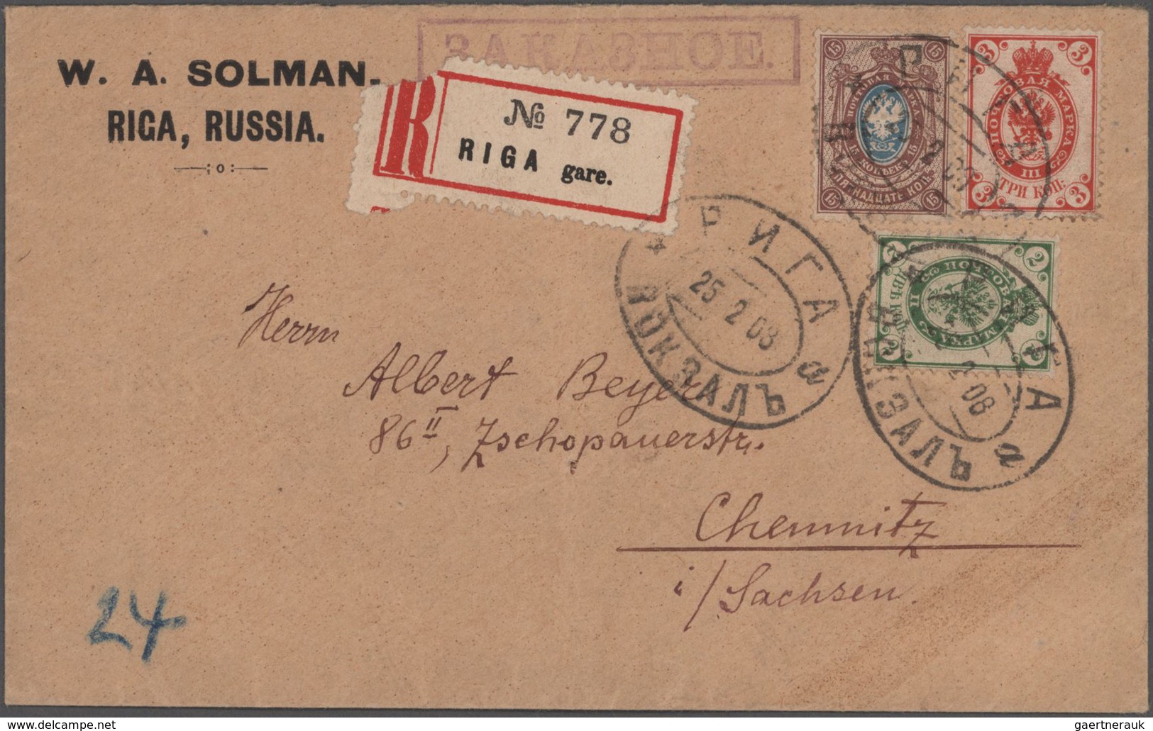 Russland: 1873-1928, Collection Of Ca. 60 Covers, Viewcards (only Railway Stations!) And Commerciall - Briefe U. Dokumente