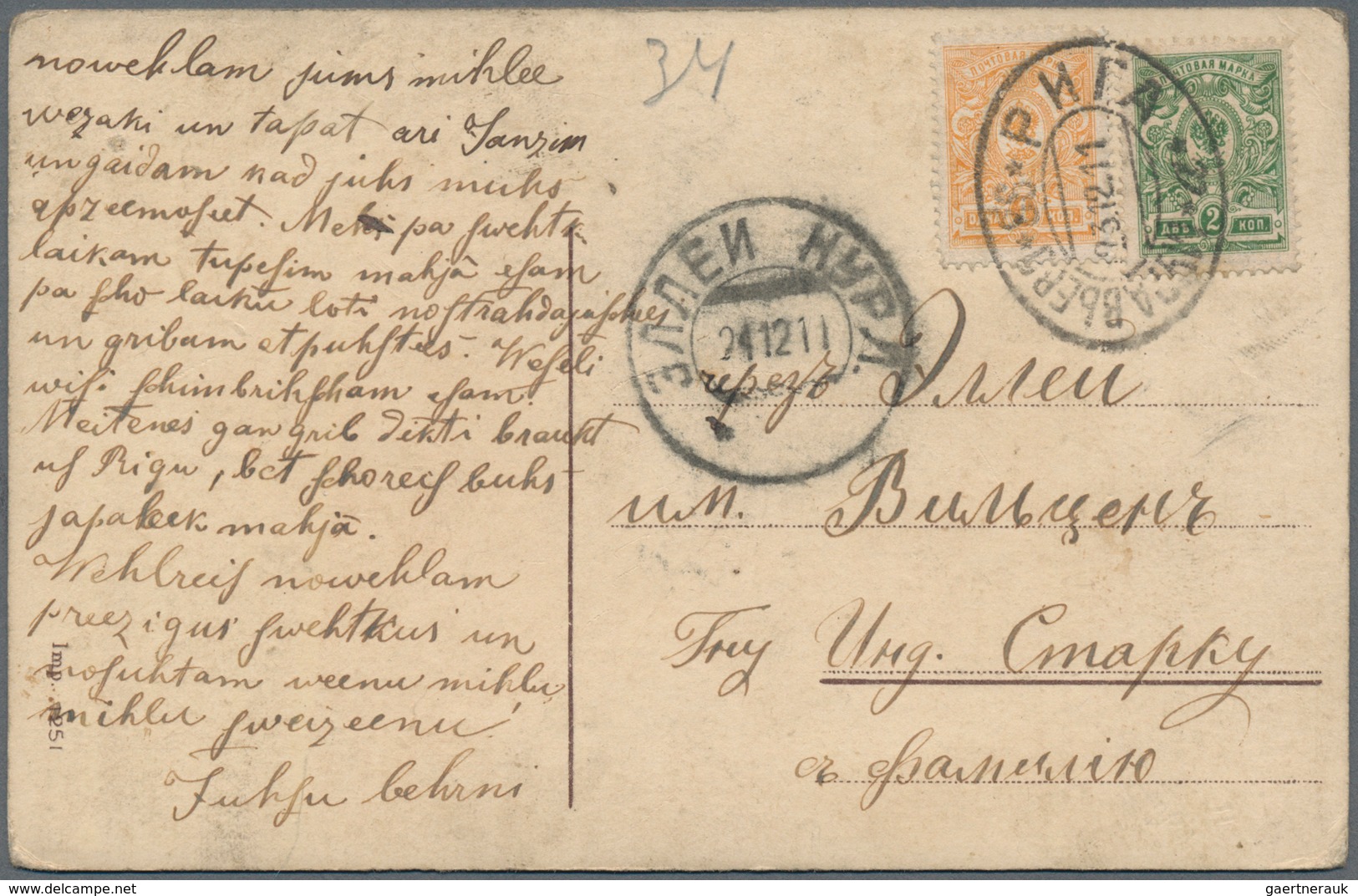 Russland: 1879/1916, Small Holding Of 25 Letters, Cards And Picture-postcards, All Transported By Ra - Lettres & Documents