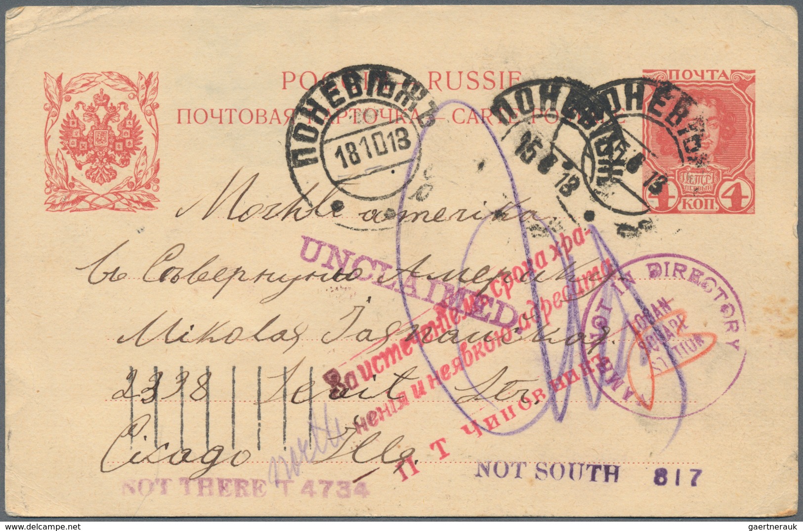 Russland: 1890-1913, Little Holding Of Ca. 20 Covers And Used Postal Stionery Cards, One Card Sent A - Briefe U. Dokumente