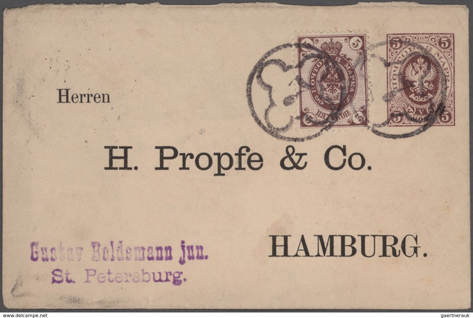 Russland - Ganzsachen: 1876/1905, 20 Preprinted And Commercially Used Postal Stationery Cards And En - Entiers Postaux