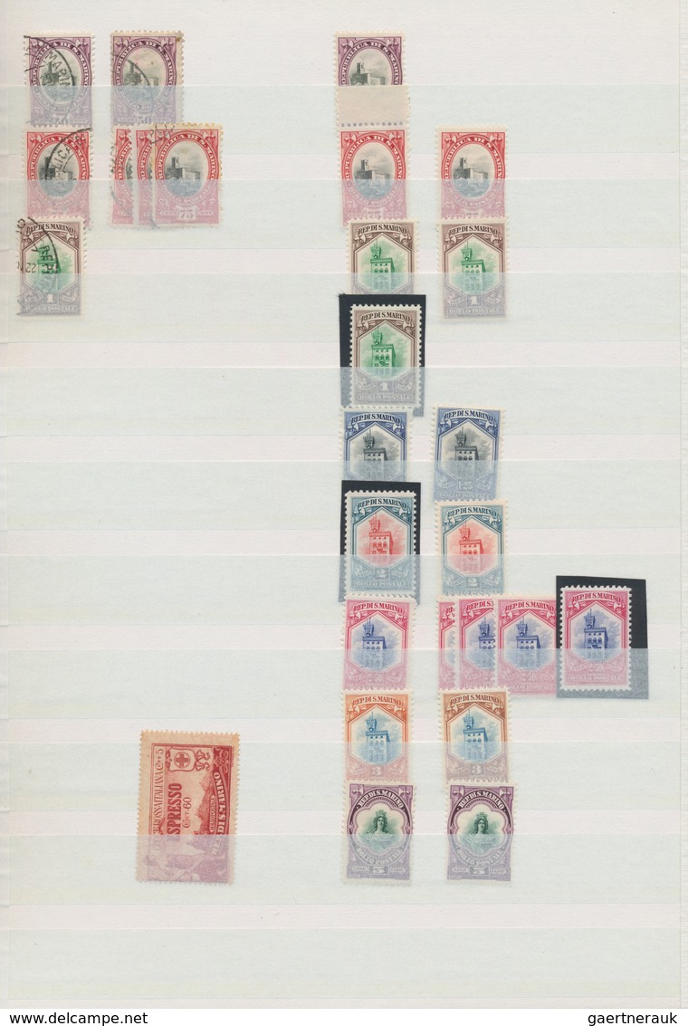 San Marino: 1877/1980 (ca.), Comprehensive Mint And Used Accumulation In Three Stockbooks, Well Sort - Cartas & Documentos