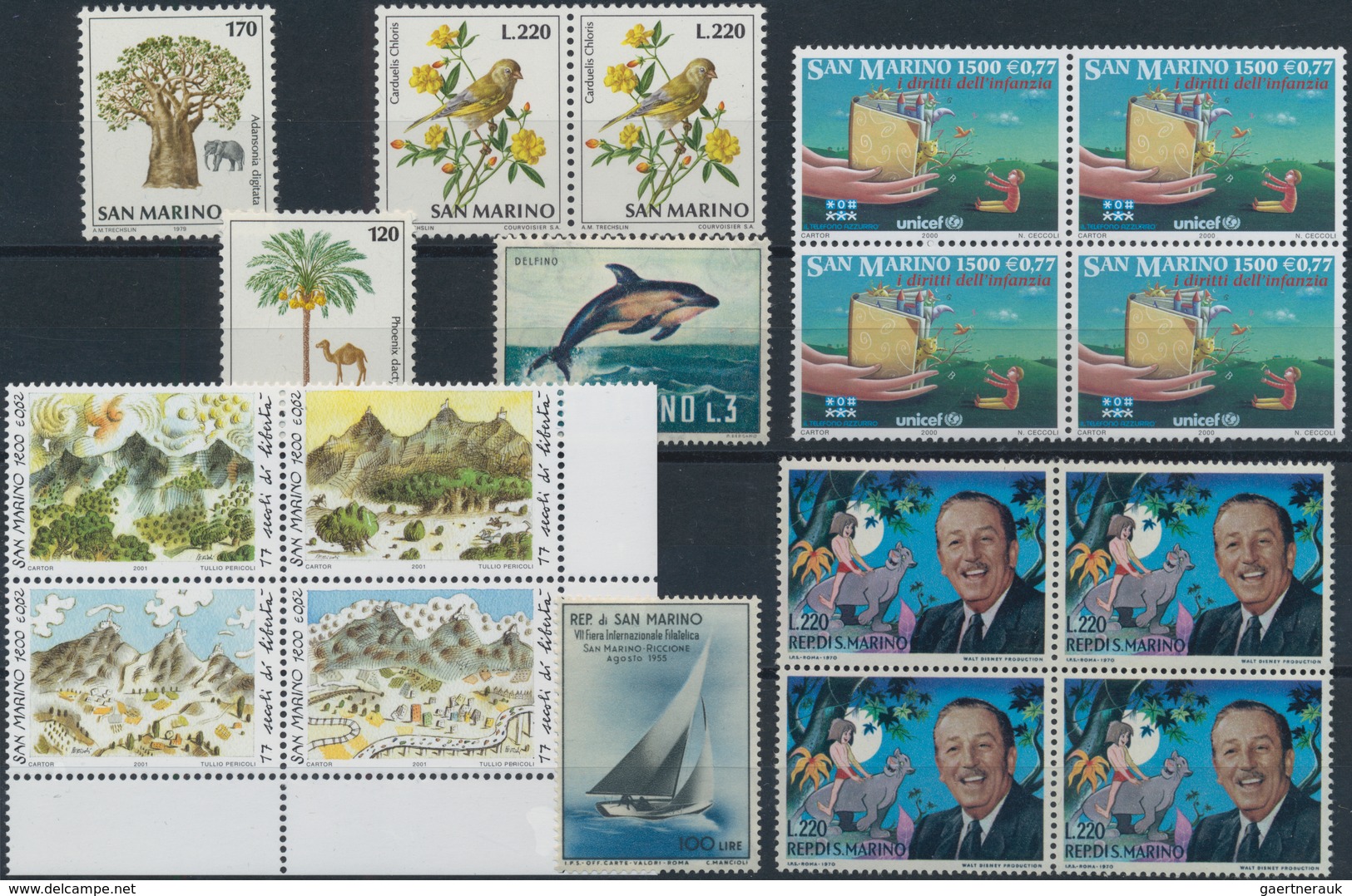 San Marino: 1963/2001 (ca.), Comprehensive Stock In One Box Comprising Varied Units (single Stamps, - Brieven En Documenten