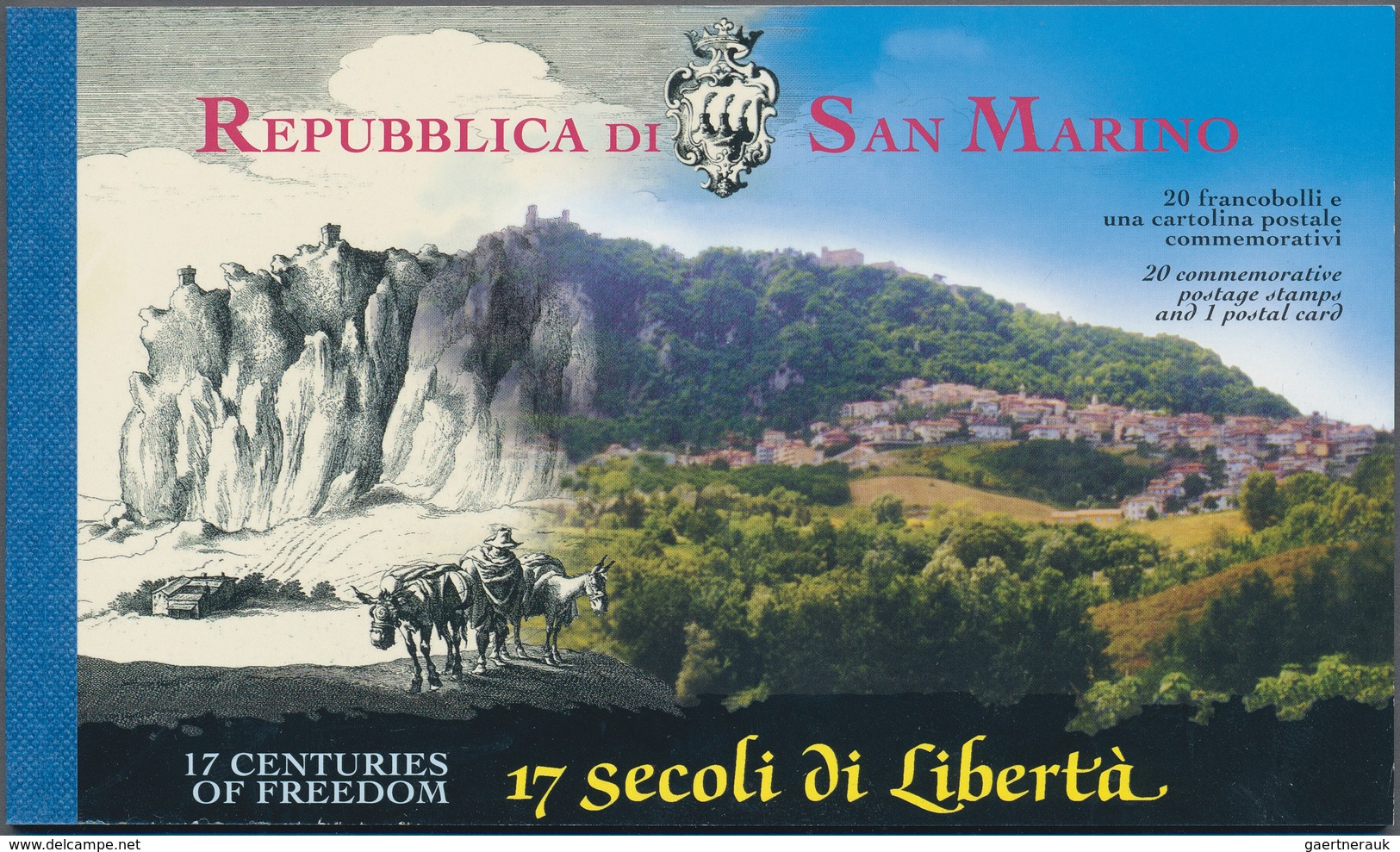 San Marino: 2000, 1700 Years Republic Of San Marino, 500 Booklets Of Mi.no. MH 6 , Contains Mi.no. 1 - Lettres & Documents