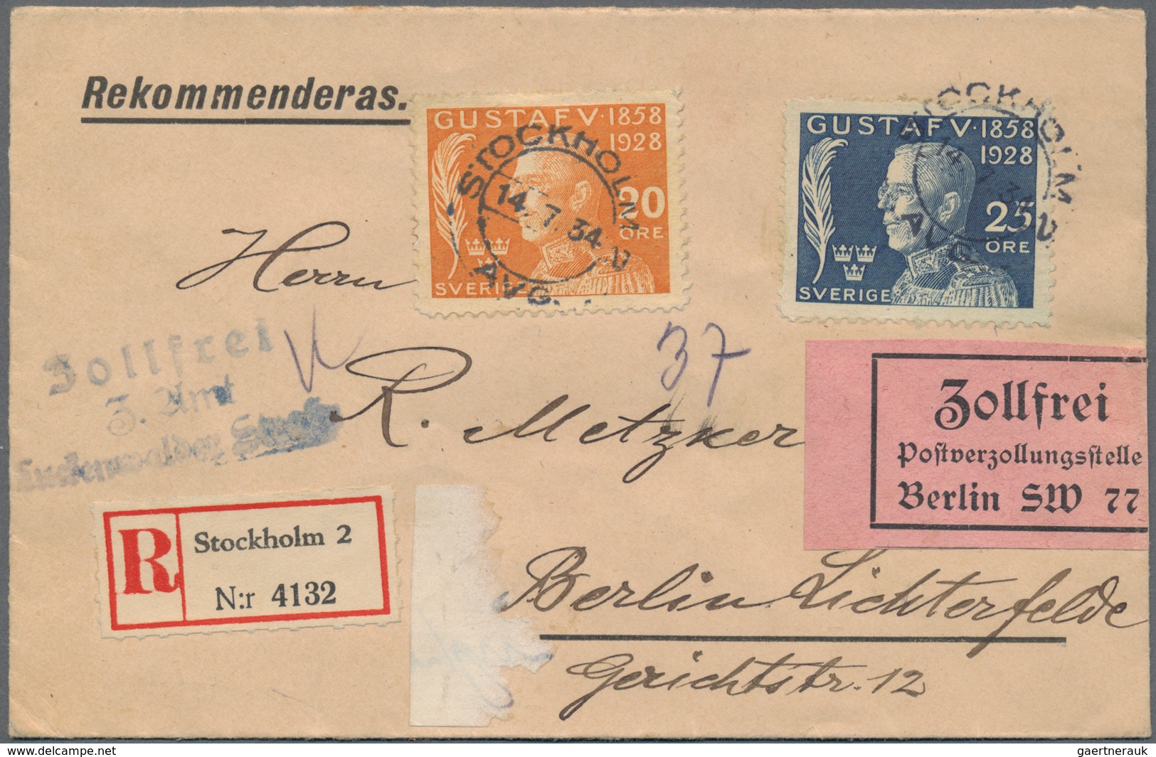 Schweden: 1854/1986 (ca.), approx. 280 covers, cards, picture postacards and unused, CTO-used and us