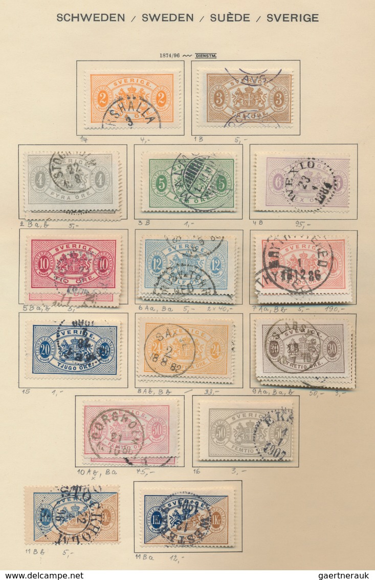 Schweden: 1855-1988 (ca): Nicely Filled Collection In Preprinted Schaubek Album, Early Years Used, B - Storia Postale