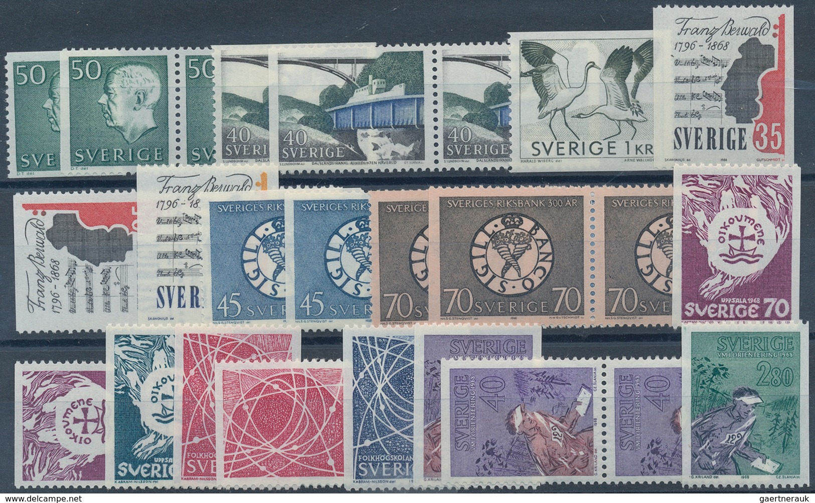 Schweden: 1960/1969, Mostly Complete Year Sets Mint Never Hinged, A Few Perforation Versions Of Defi - Brieven En Documenten