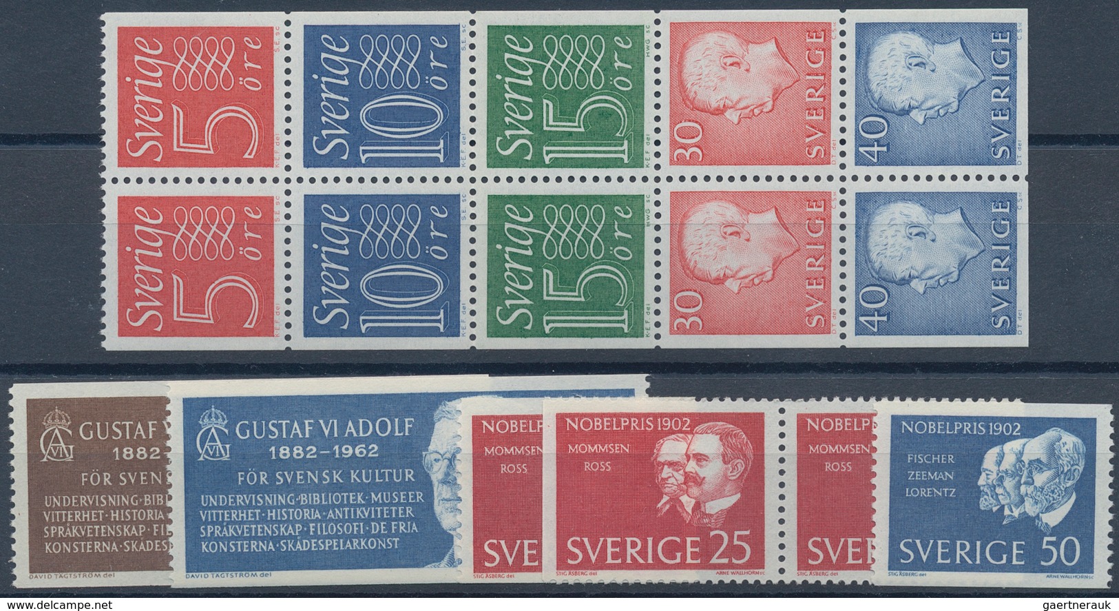 Schweden: 1960/1969, mostly complete year sets mint never hinged, a few perforation versions of defi